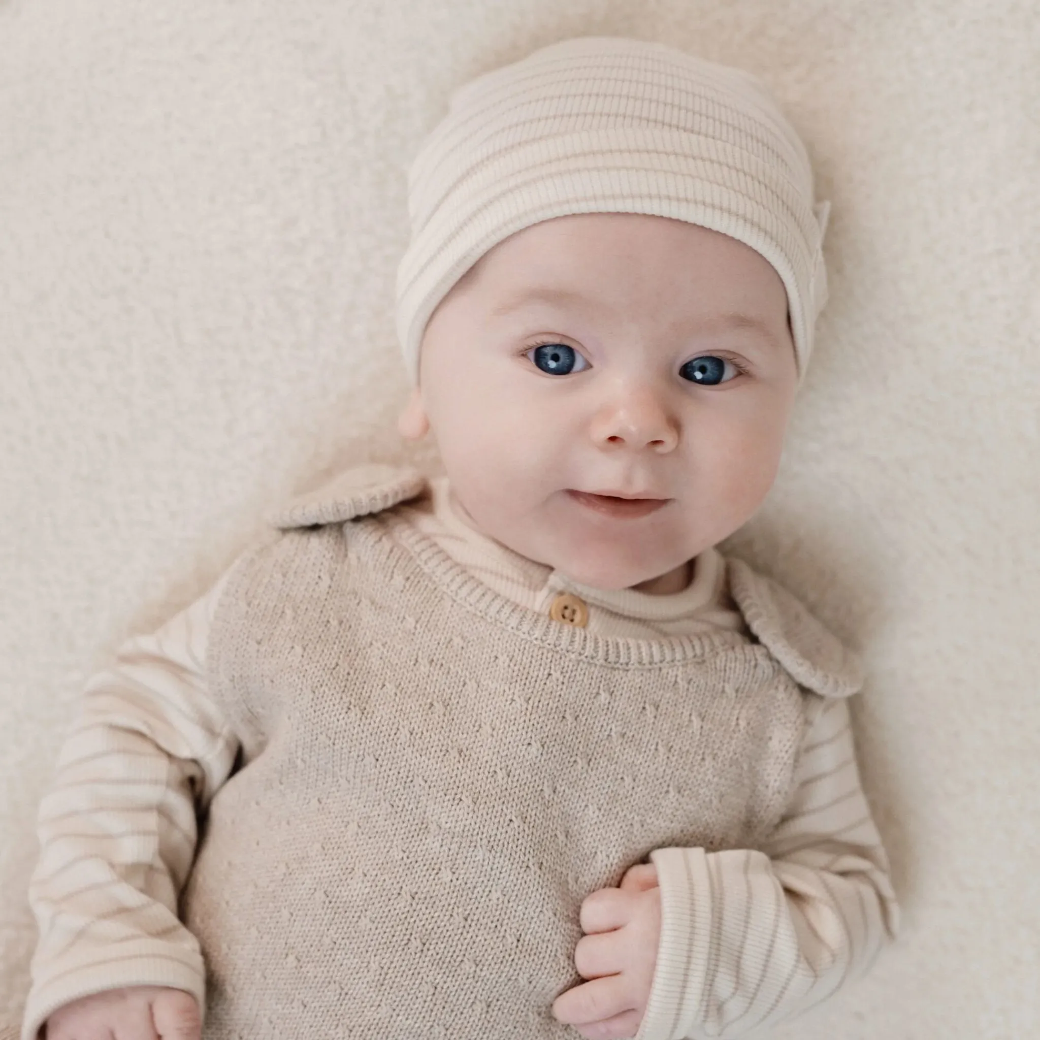 Little Dutch Rompersuit - Knitted - Beige - Newborn Naturals Best