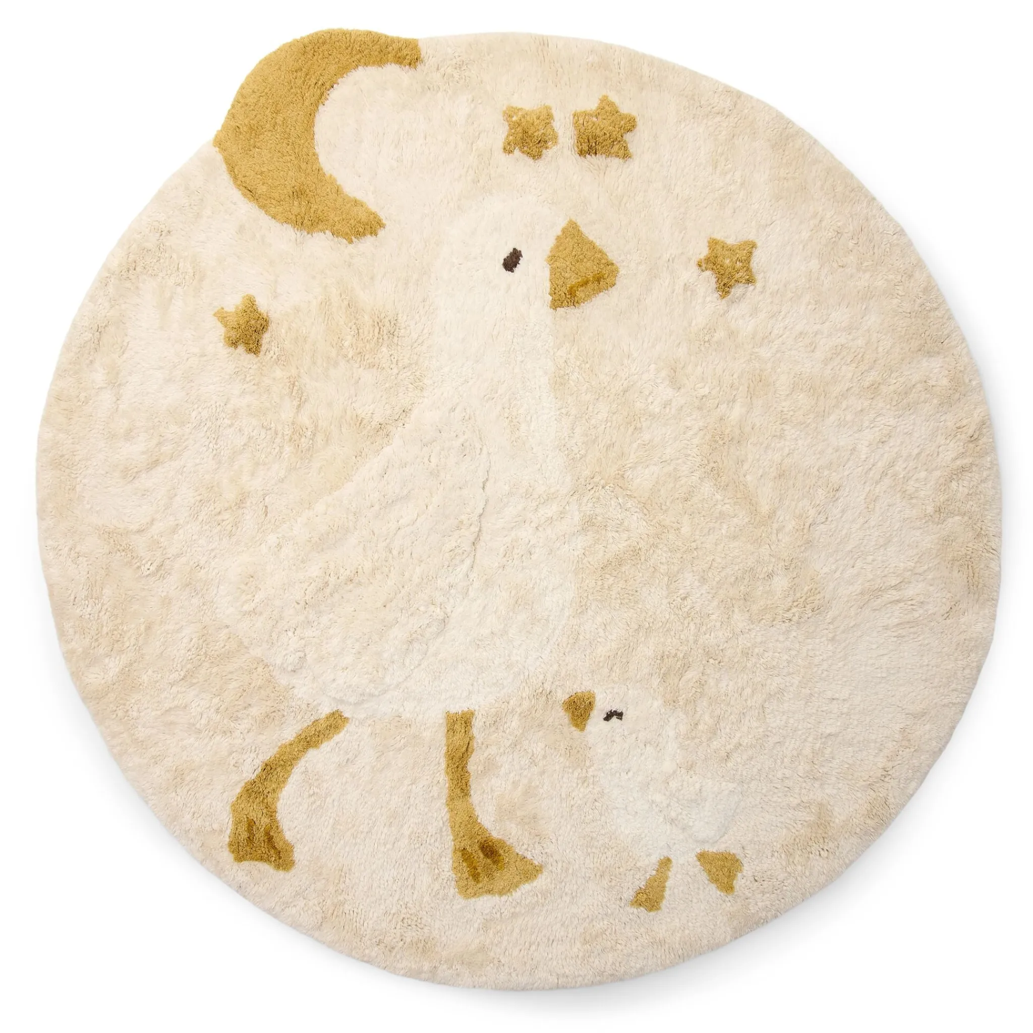 Little Dutch Rug round - White - Newborn Naturals - Little Goose Clearance