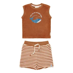 Little Dutch Shirt and shorts set - Brown Hot