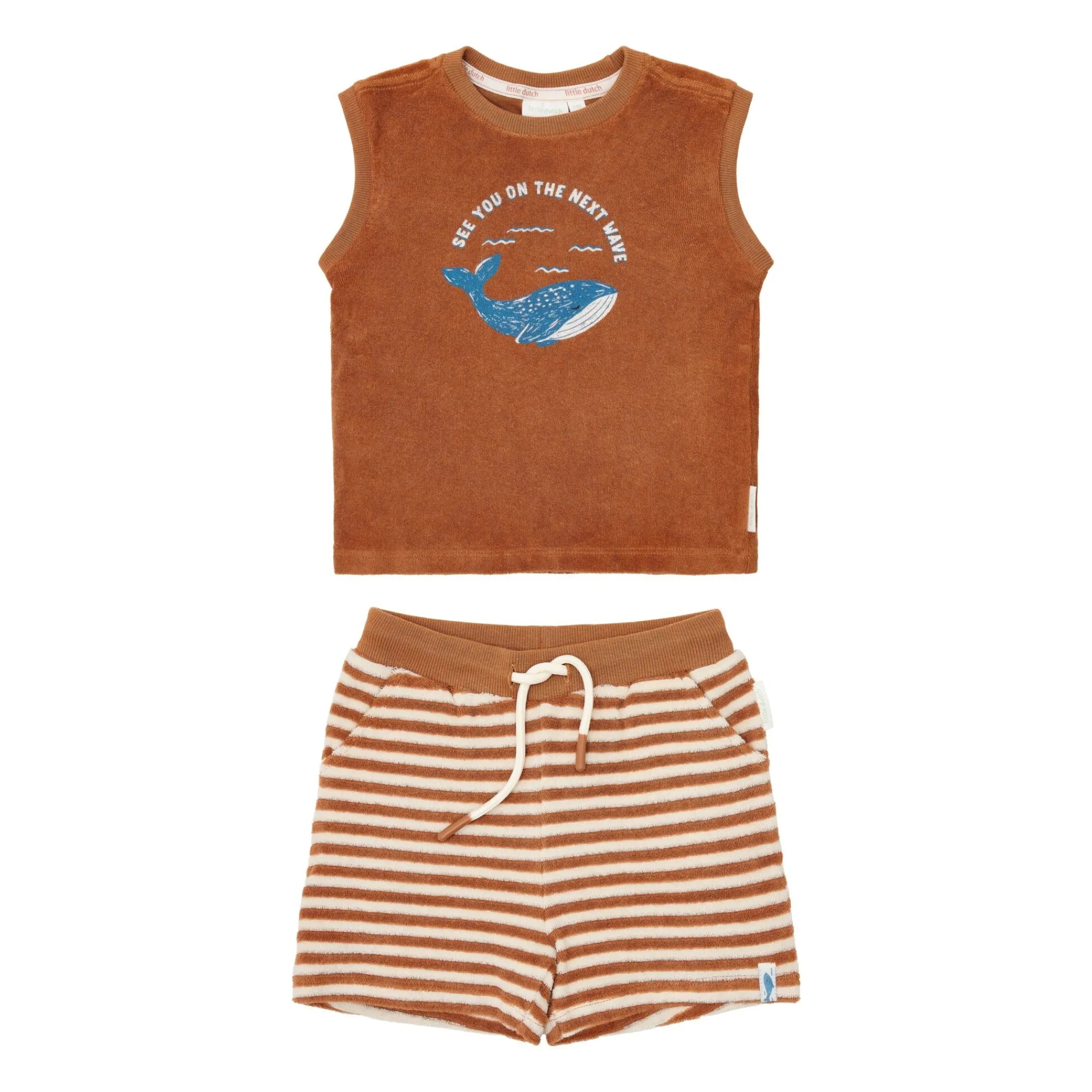Little Dutch Shirt and shorts set - Brown Hot