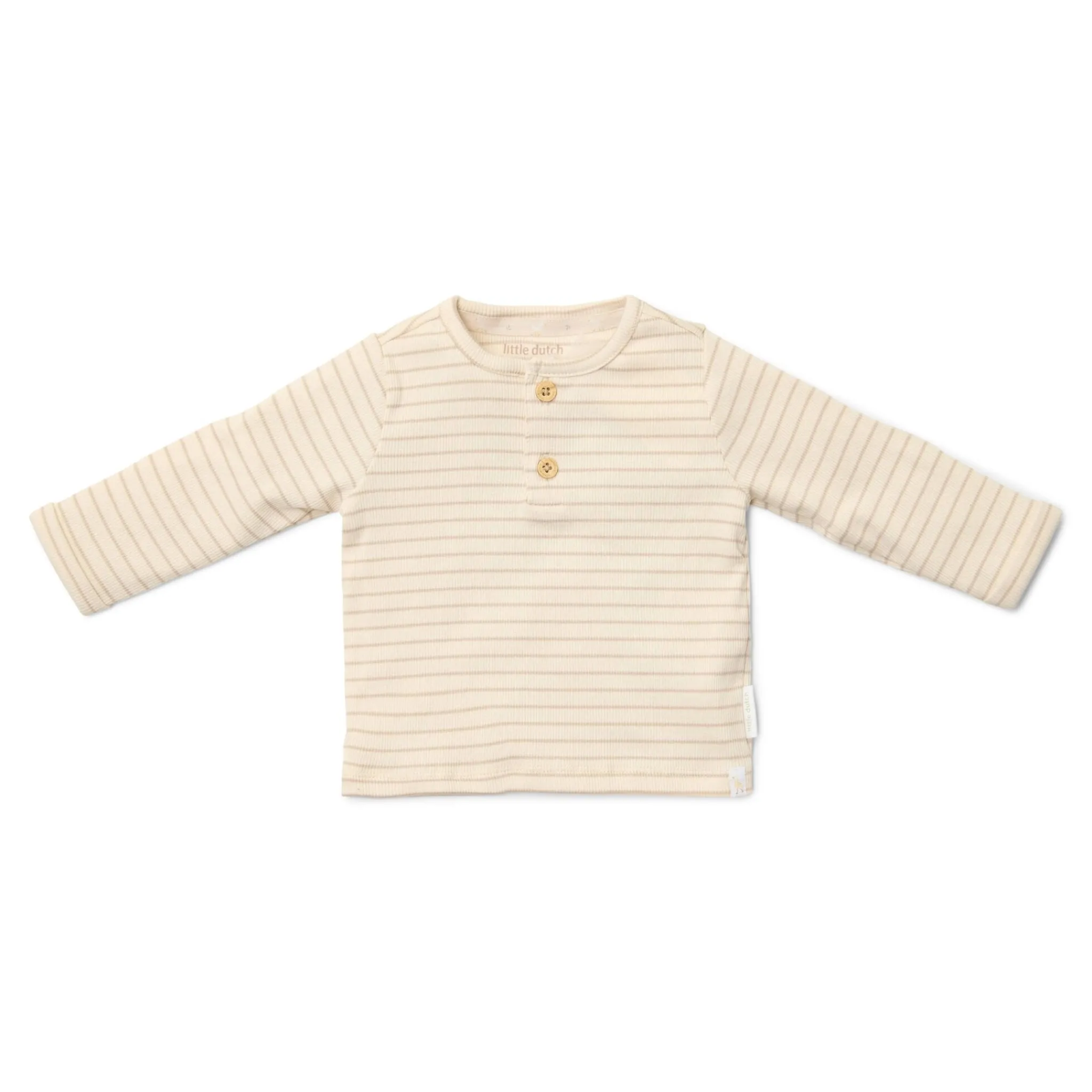 Little Dutch Shirt long sleeve - Beige - Newborn Naturals - Stripe Best