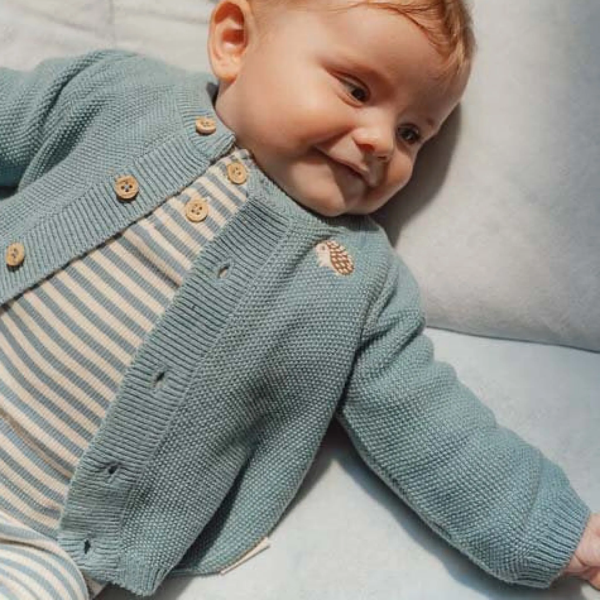 Little Dutch Shirt long sleeve - Blue - Forest Friends - Stripe New