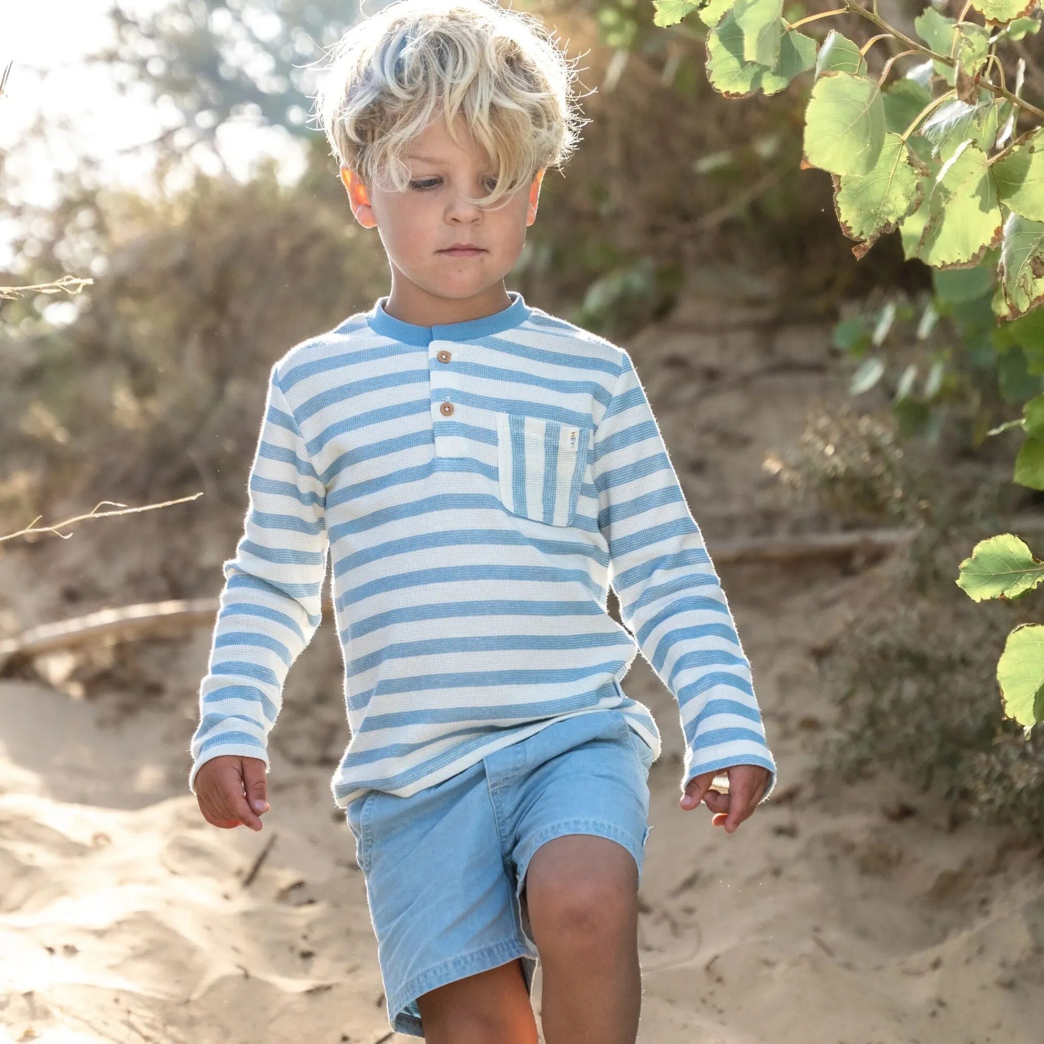 Little Dutch Shirt long sleeve - Blue - Steel Blue Stripe Sale