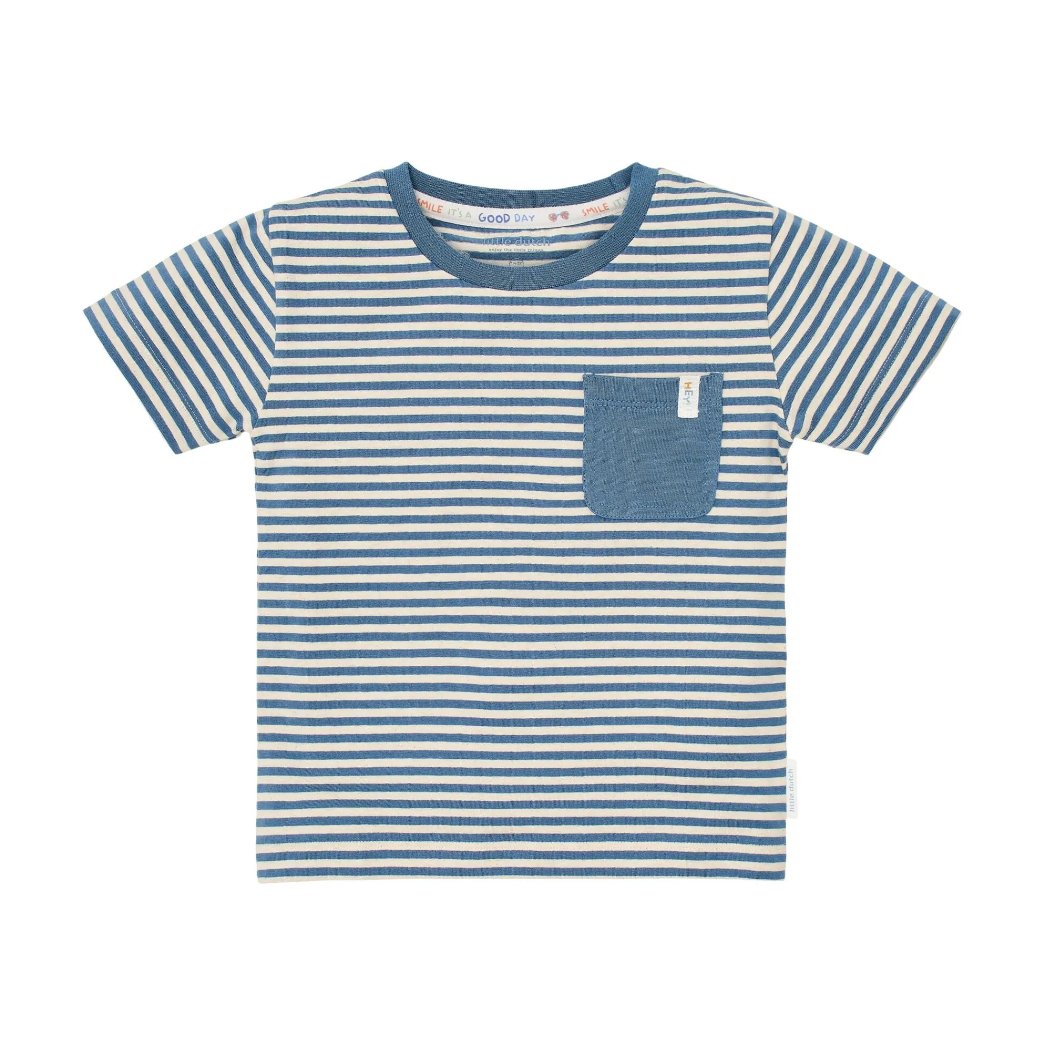 Little Dutch Shirt short sleeve - Blue - Indigo Sand Stripe Discount