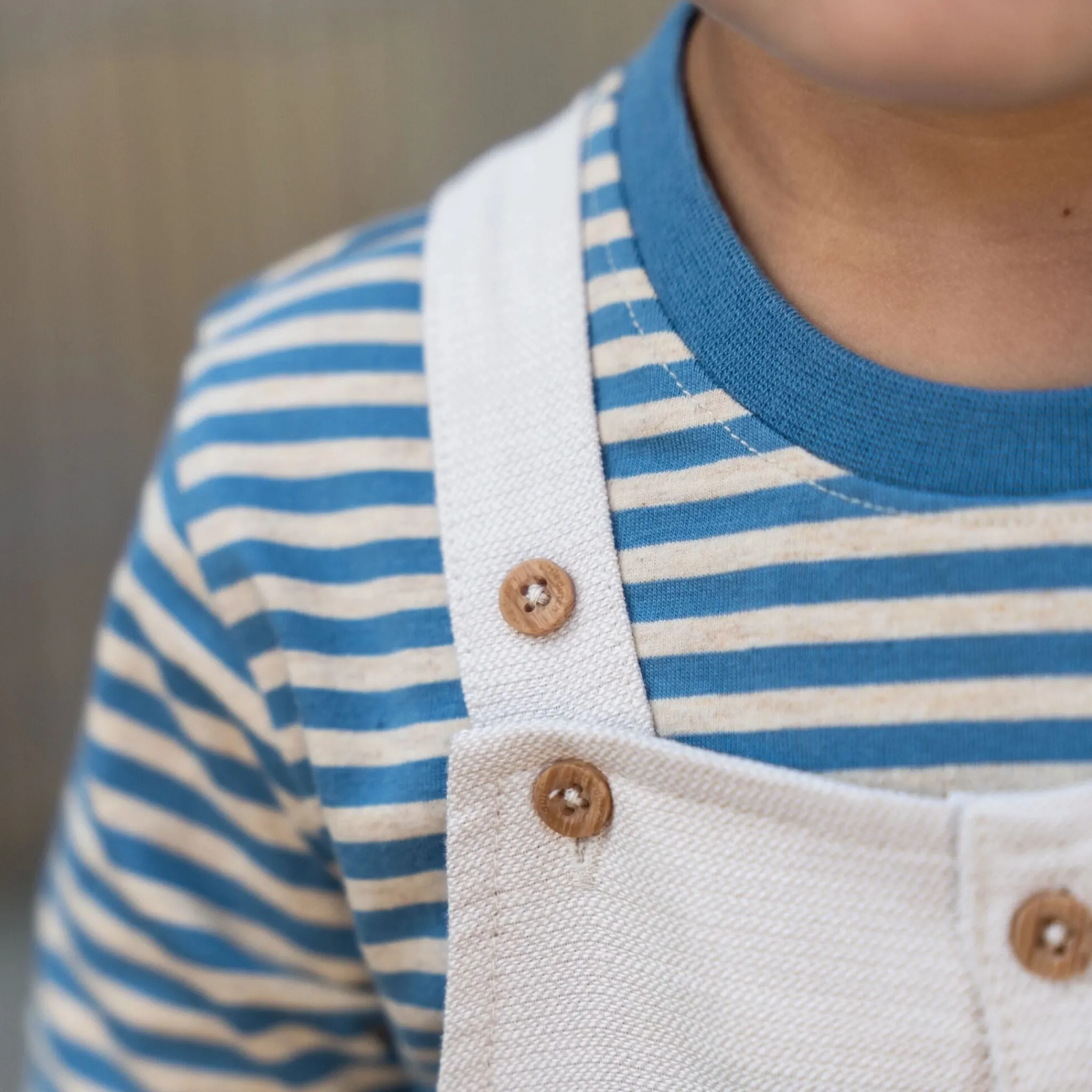 Little Dutch Shirt short sleeve - Blue - Indigo Sand Stripe Discount