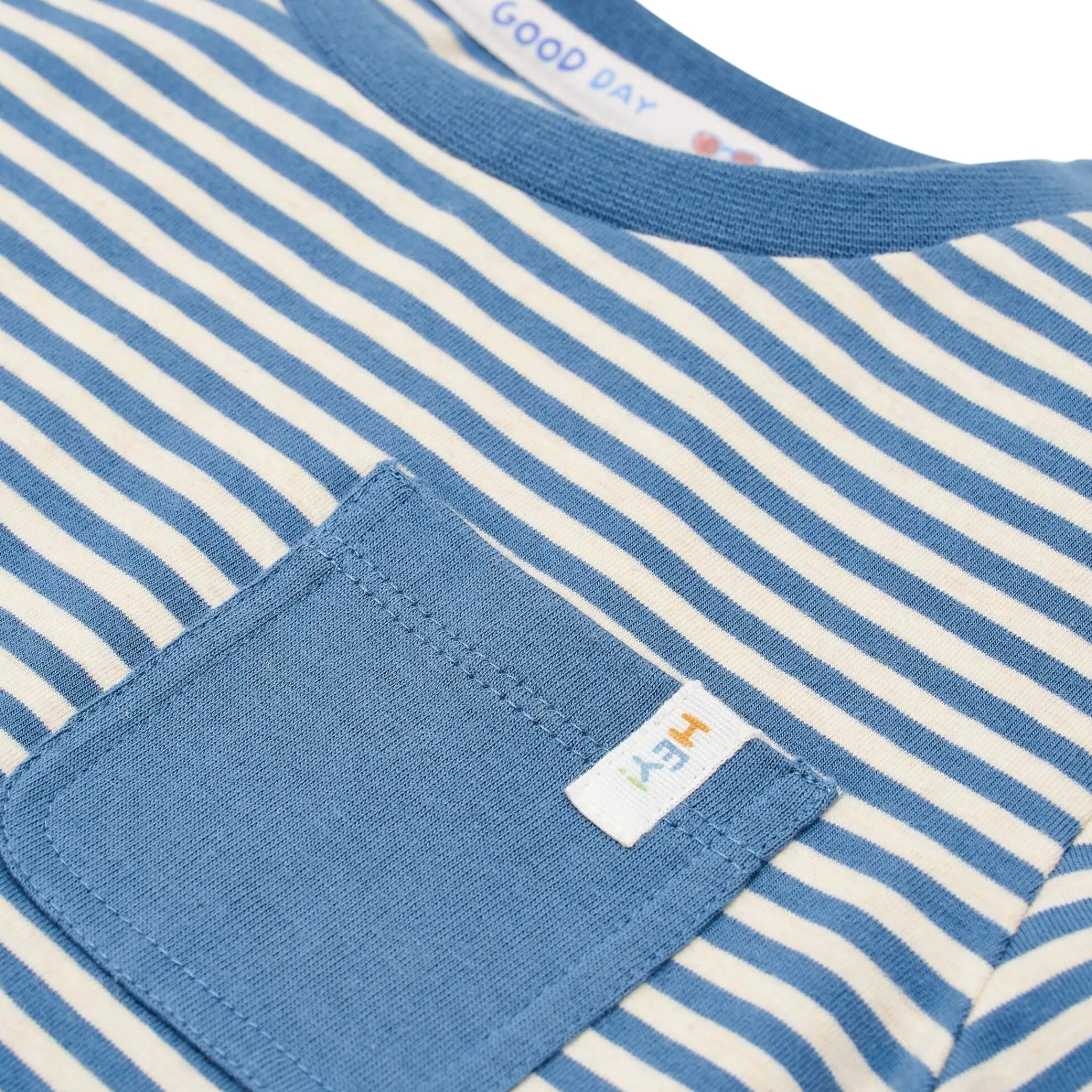 Little Dutch Shirt short sleeve - Blue - Indigo Sand Stripe Discount