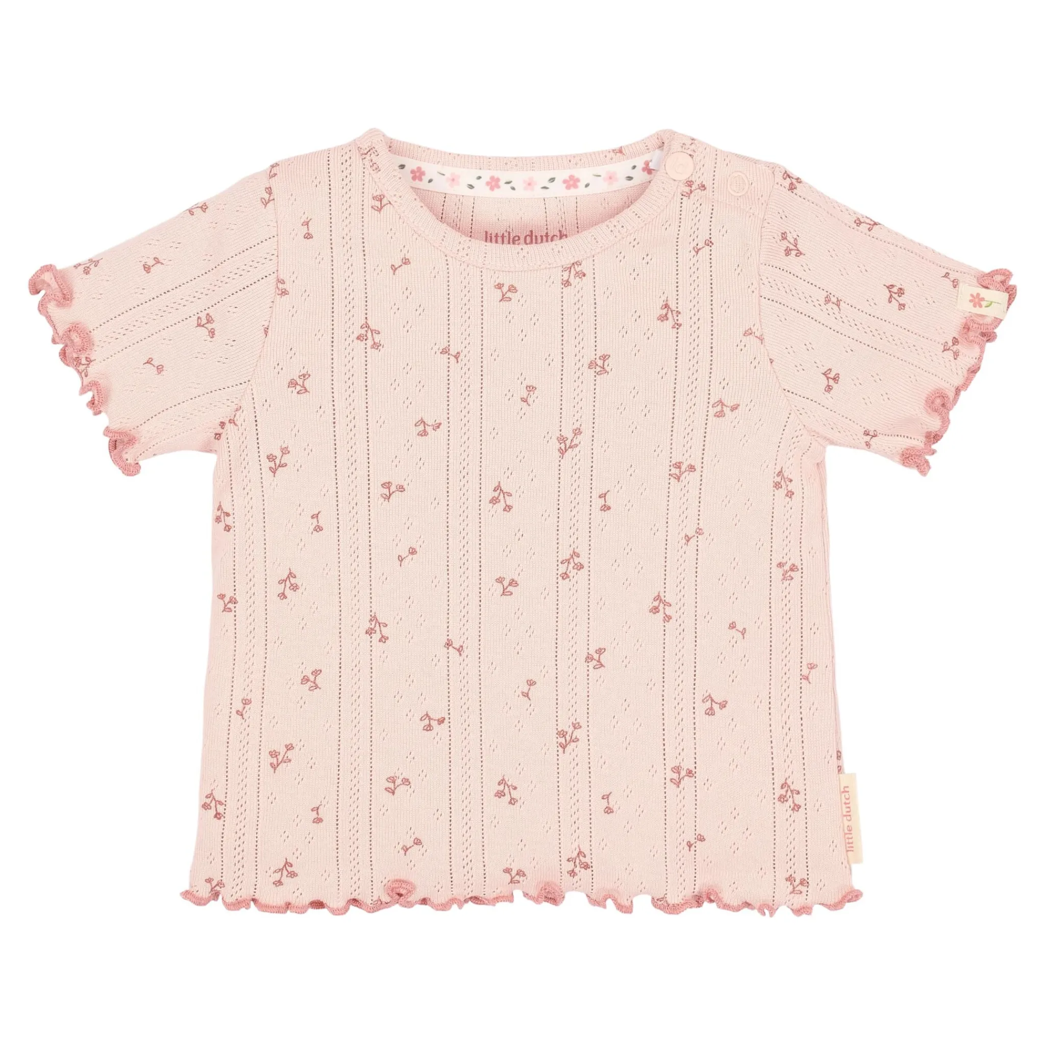 Little Dutch Shirt short sleeve - Pink - Fairy Flowers Hot