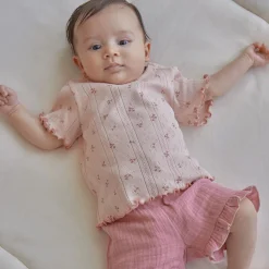 Little Dutch Shirt short sleeve - Pink - Fairy Flowers Hot