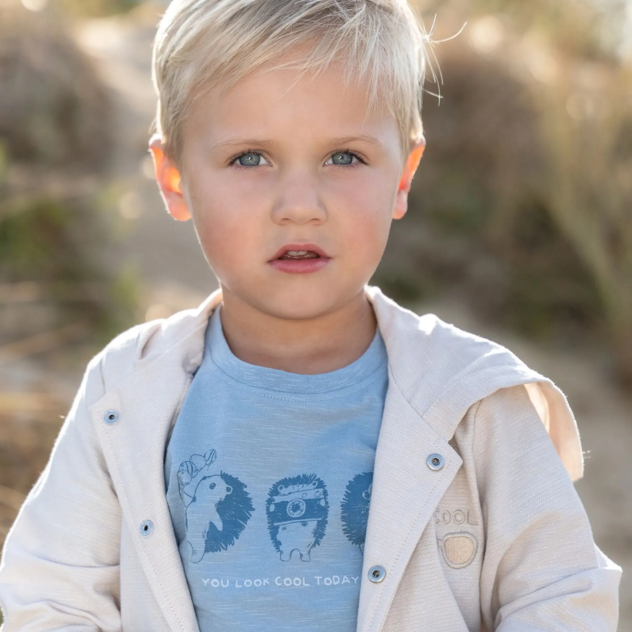 Little Dutch Shirt short sleeve print - Blue Clearance
