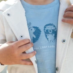 Little Dutch Shirt short sleeve print - Blue Clearance