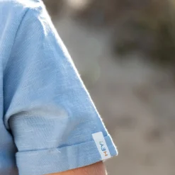 Little Dutch Shirt short sleeve print - Blue Clearance