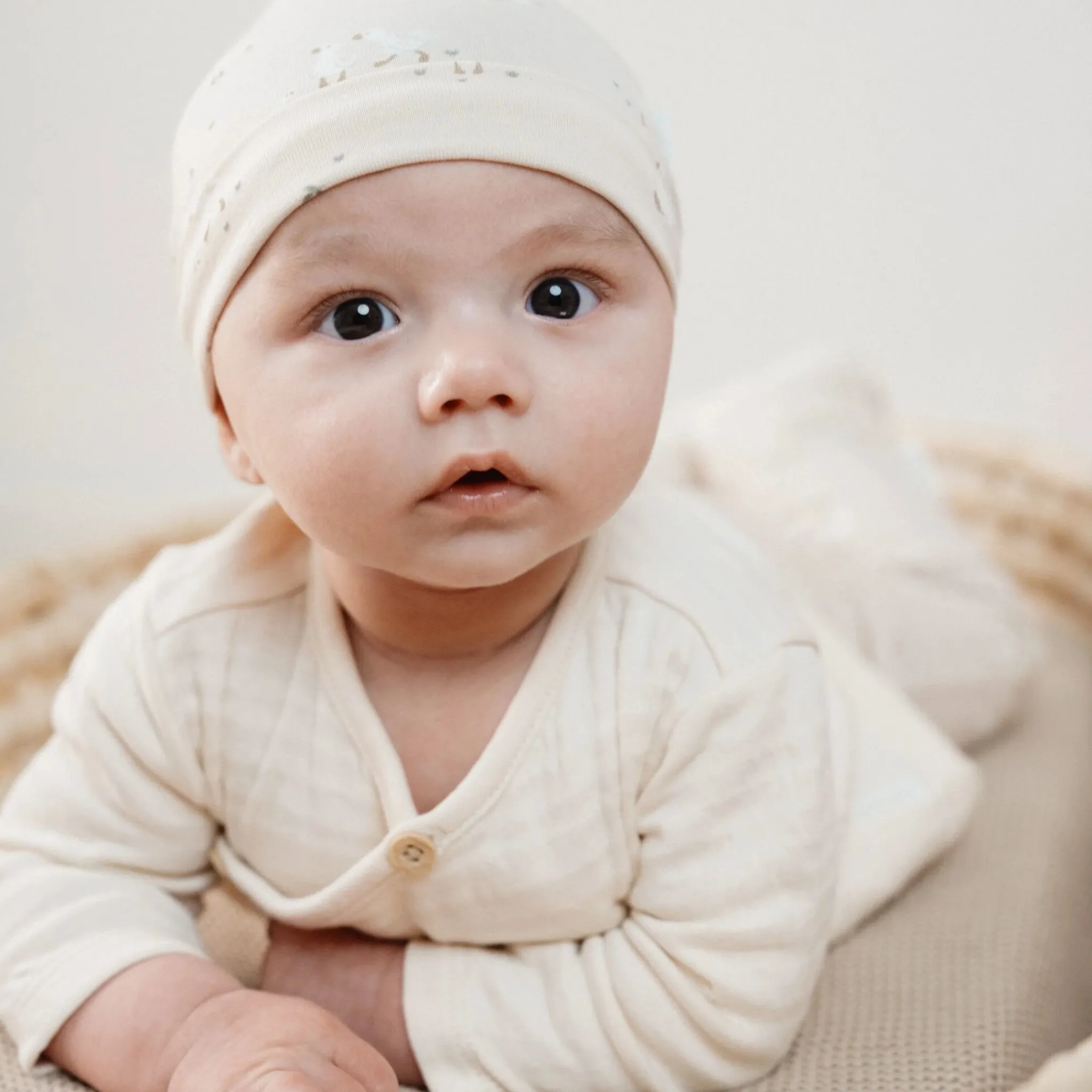 Little Dutch Shirt wrap long sleeve - Beige - Newborn Naturals