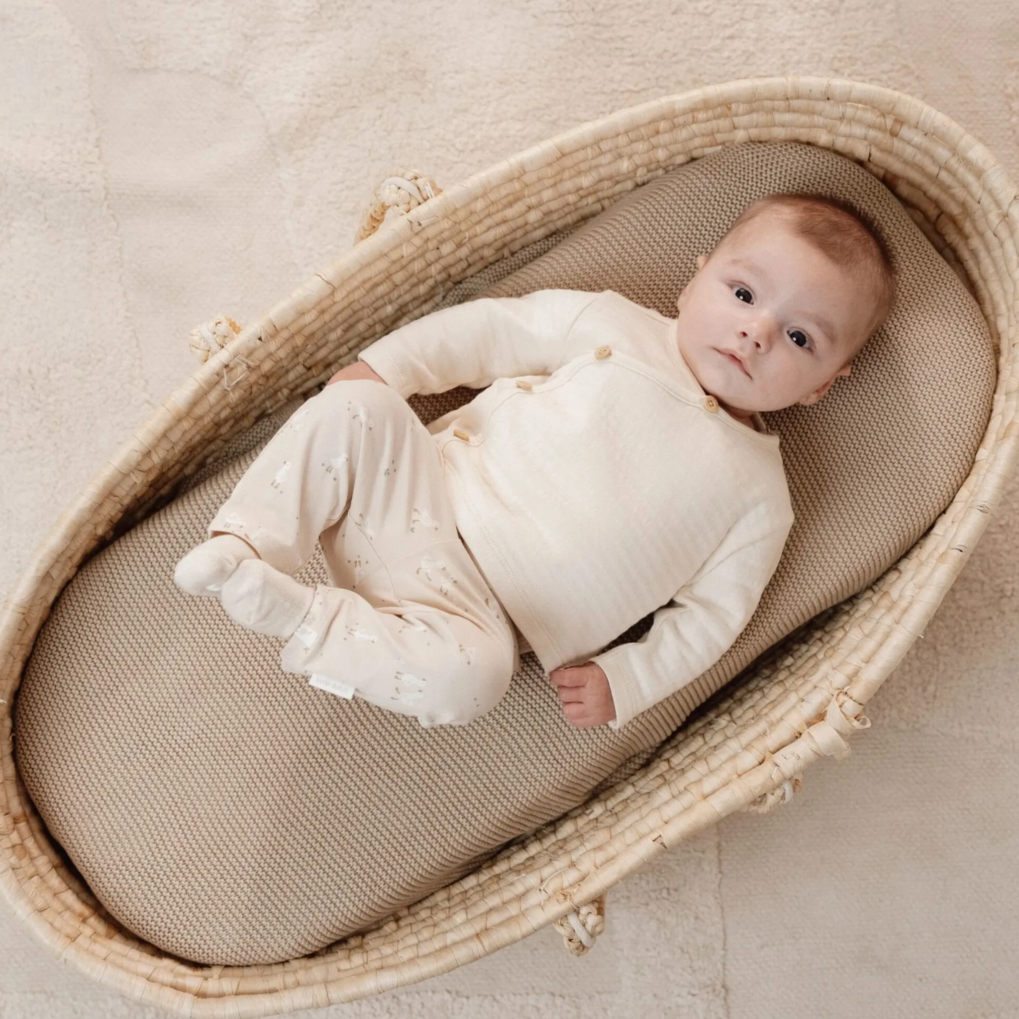 Little Dutch Shirt wrap long sleeve - Beige - Newborn Naturals