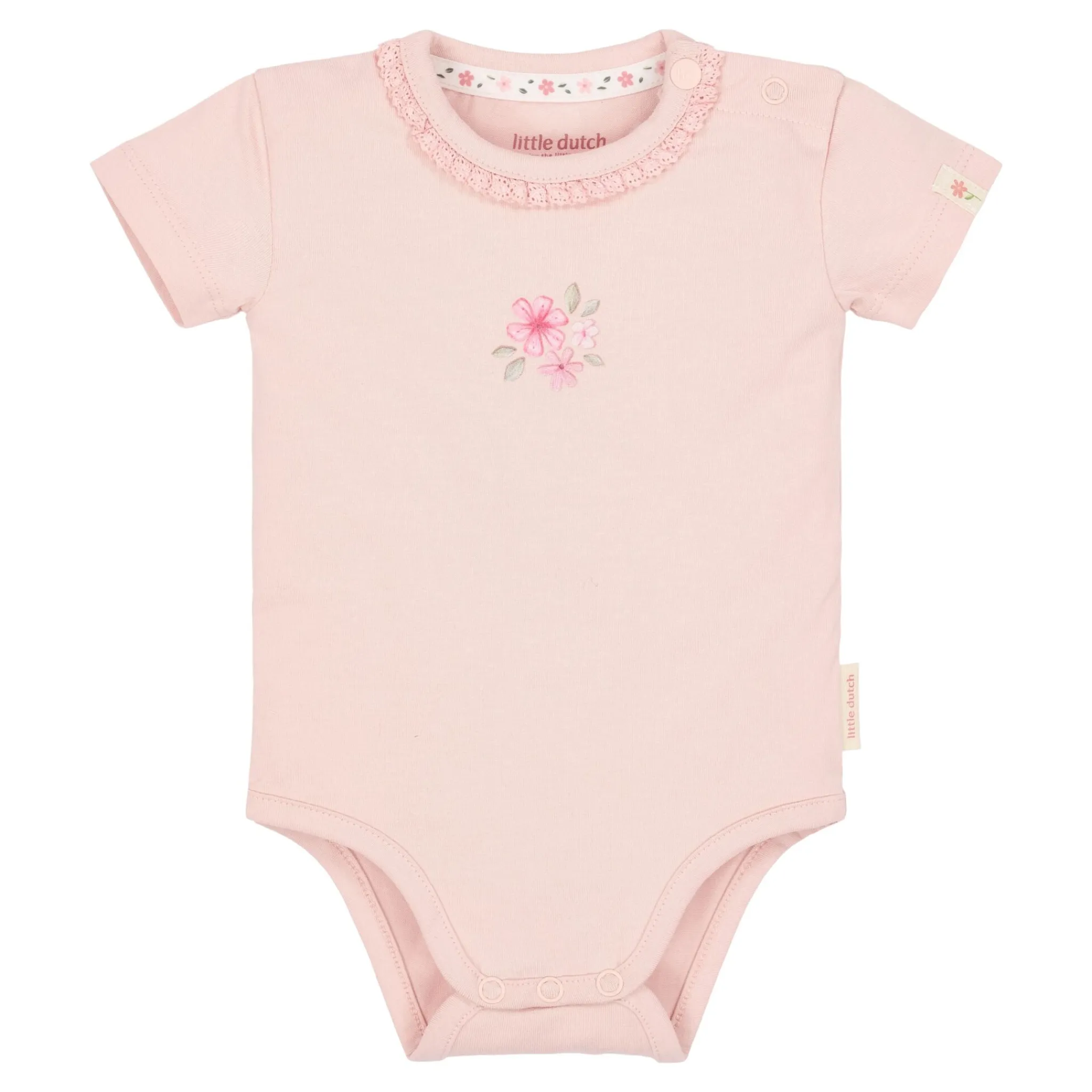 Little Dutch Short sleeve romper - Pink Discount