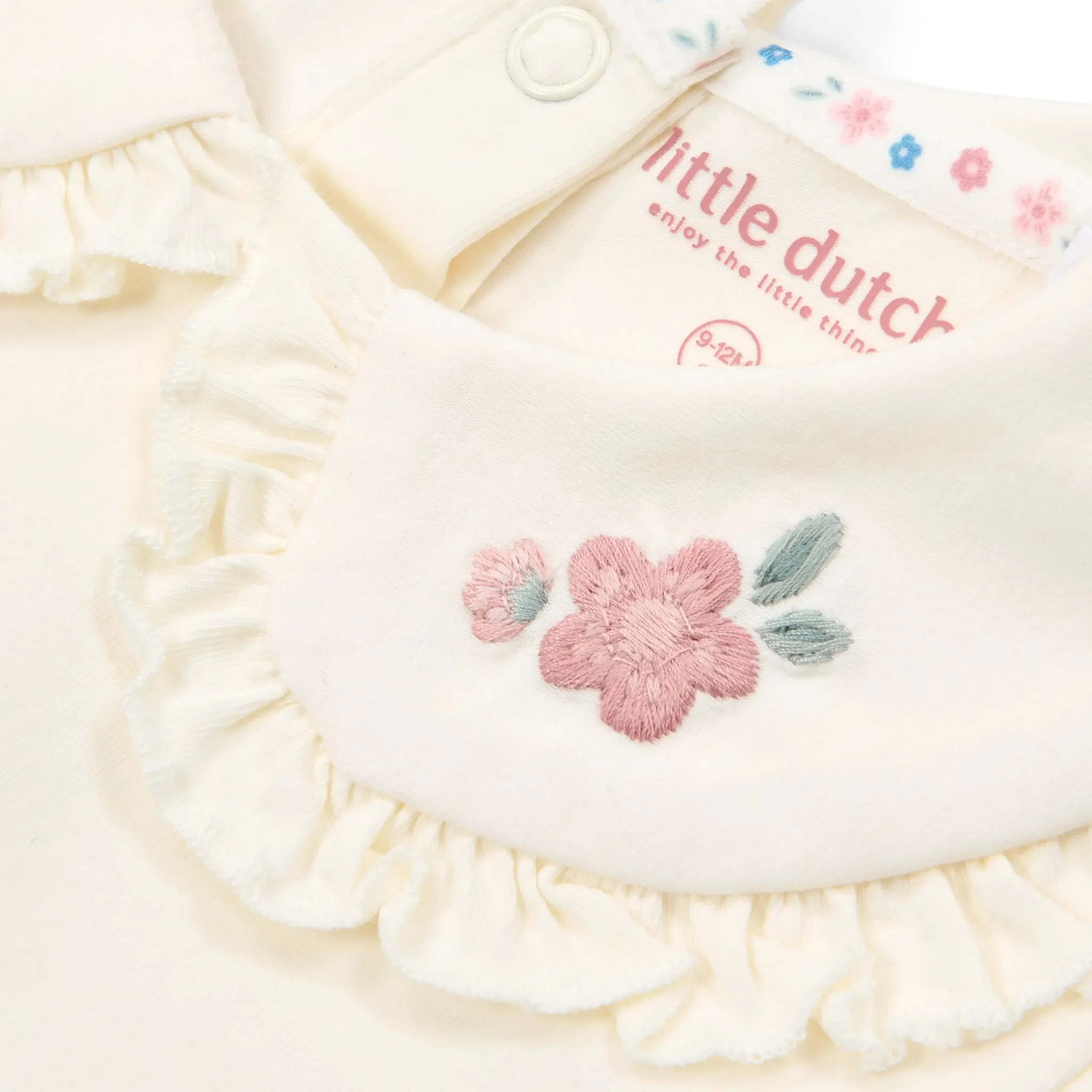 Little Dutch Short sleeve shirt with collar - White