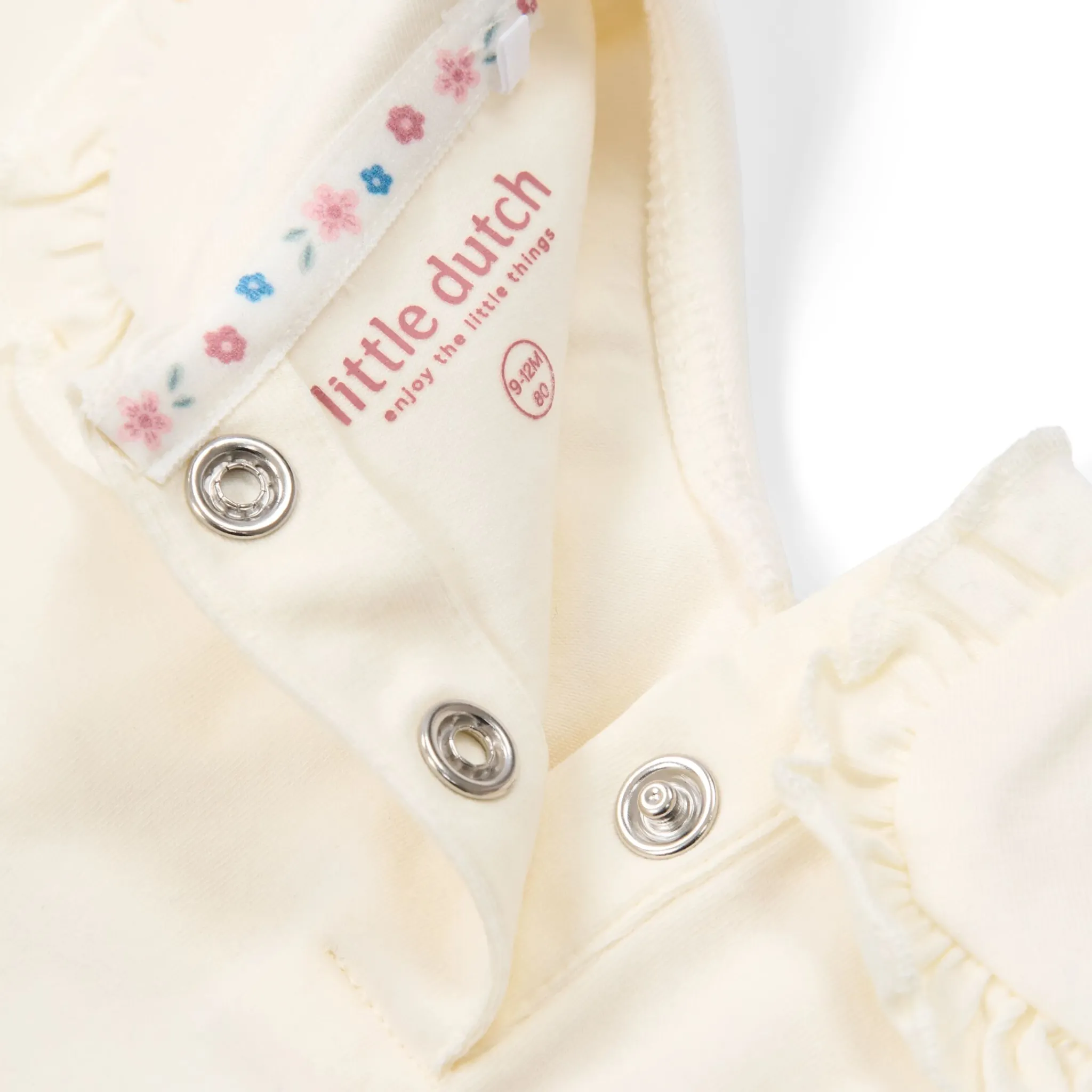 Little Dutch Short sleeve shirt with collar - White
