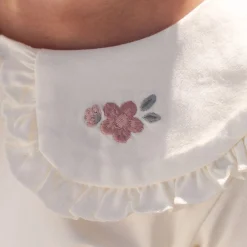 Little Dutch Short sleeve shirt with collar - White