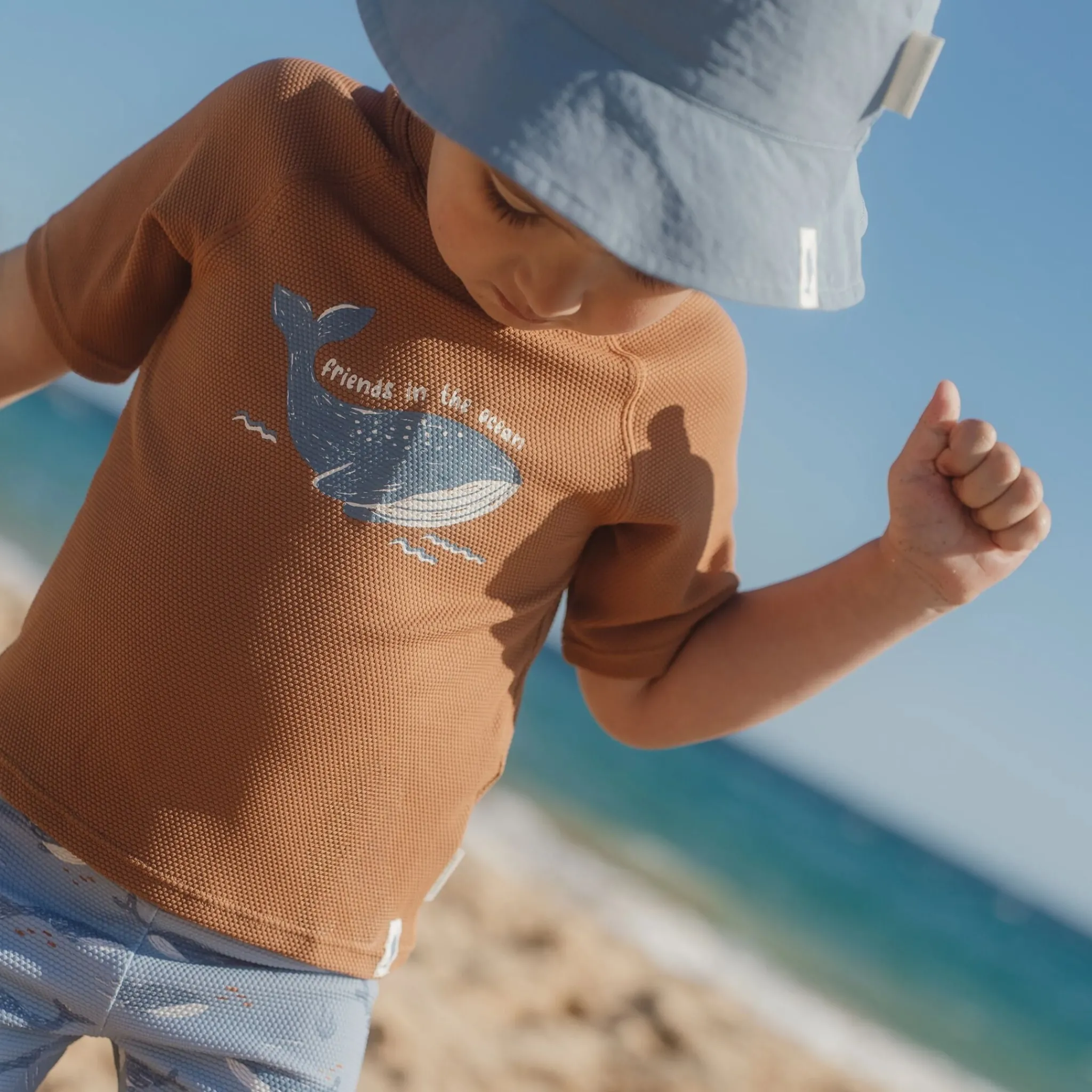 Little Dutch Short sleeve swim shirt - Brown Clearance