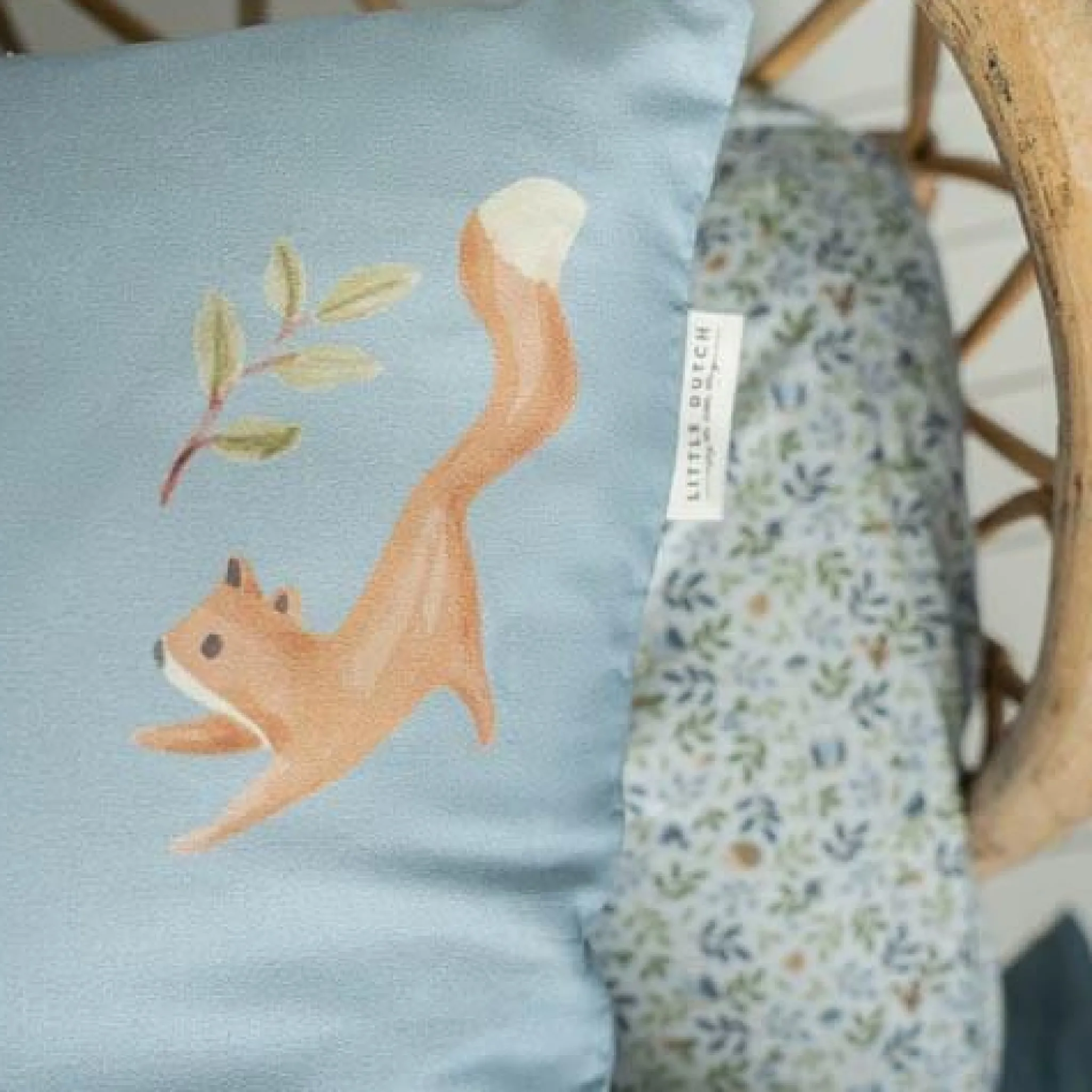 Little Dutch Single fitted sheet - Blue - Forest Friends - Forest Adventure Clearance