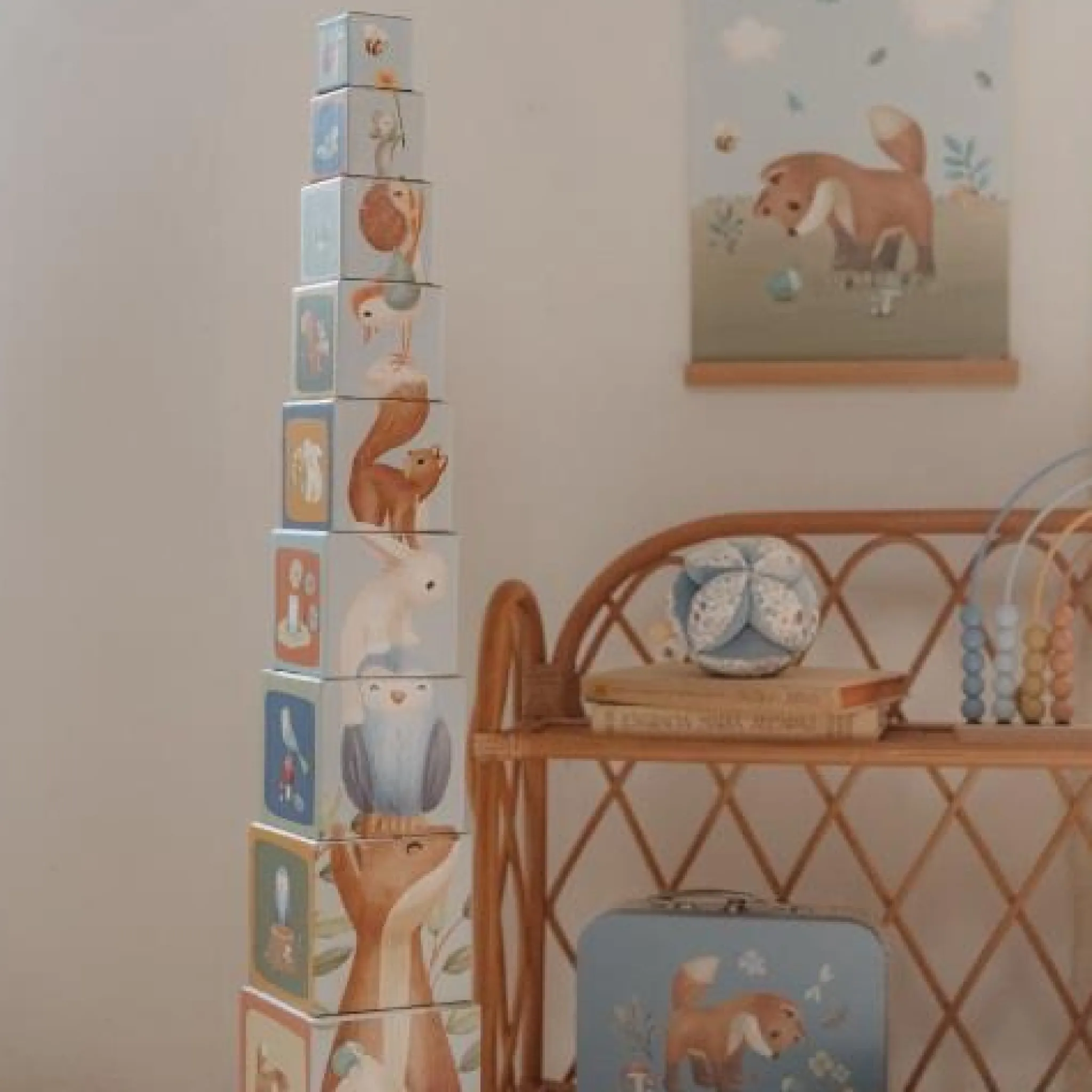 Little Dutch Stacking blocks - Blue - Forest Friends