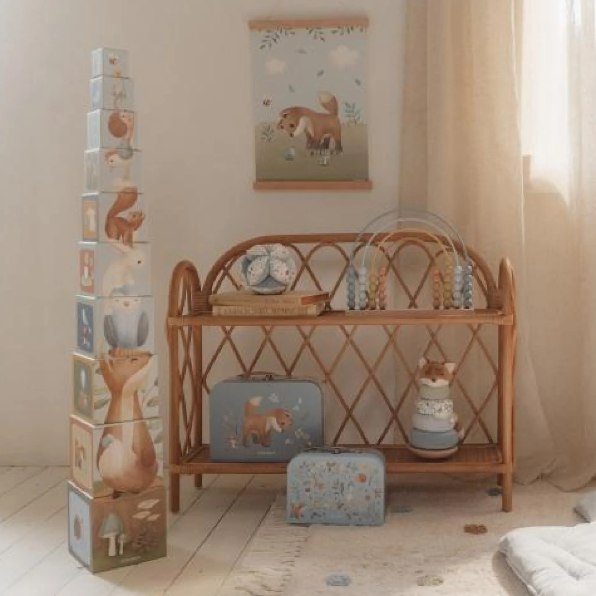 Little Dutch Stacking blocks - Blue - Forest Friends