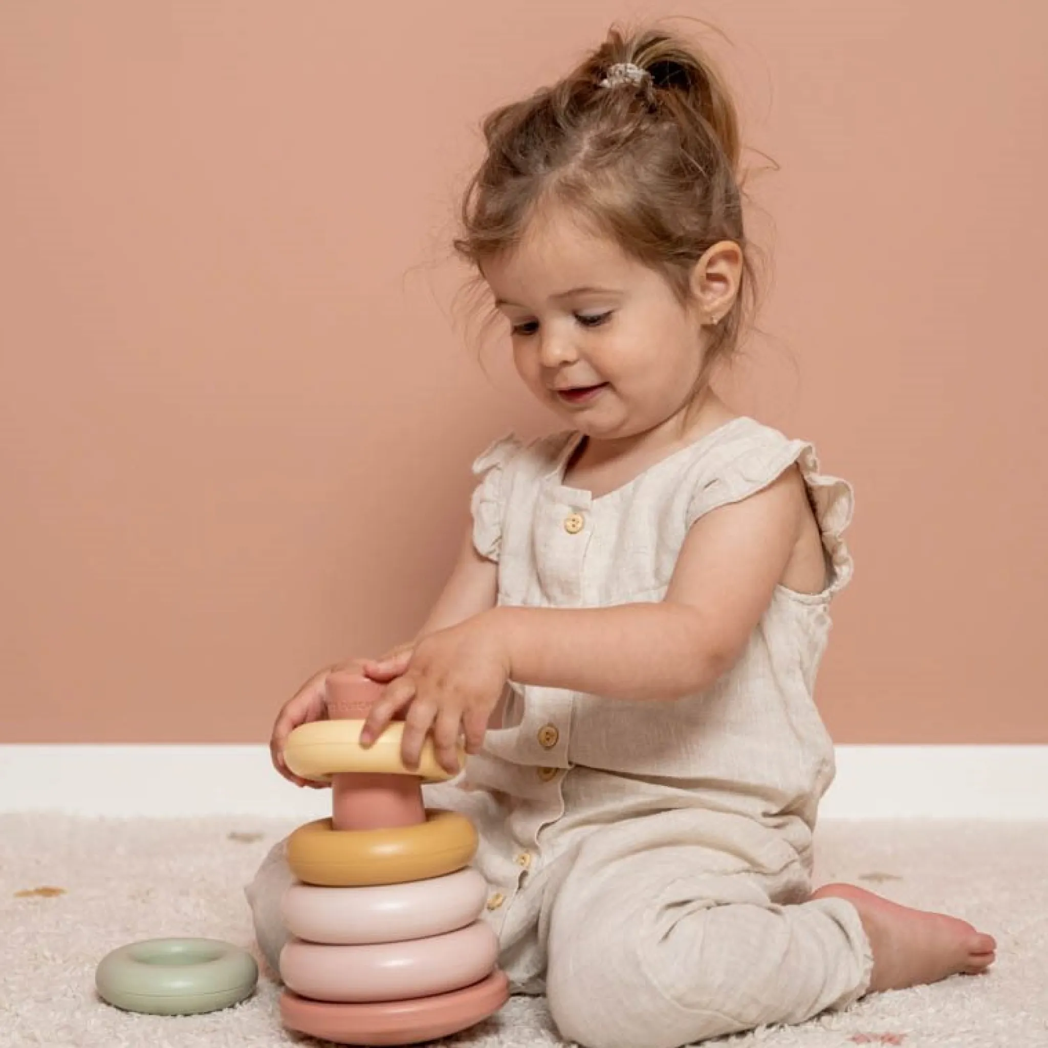 Little Dutch Stacking rings Pink plastic