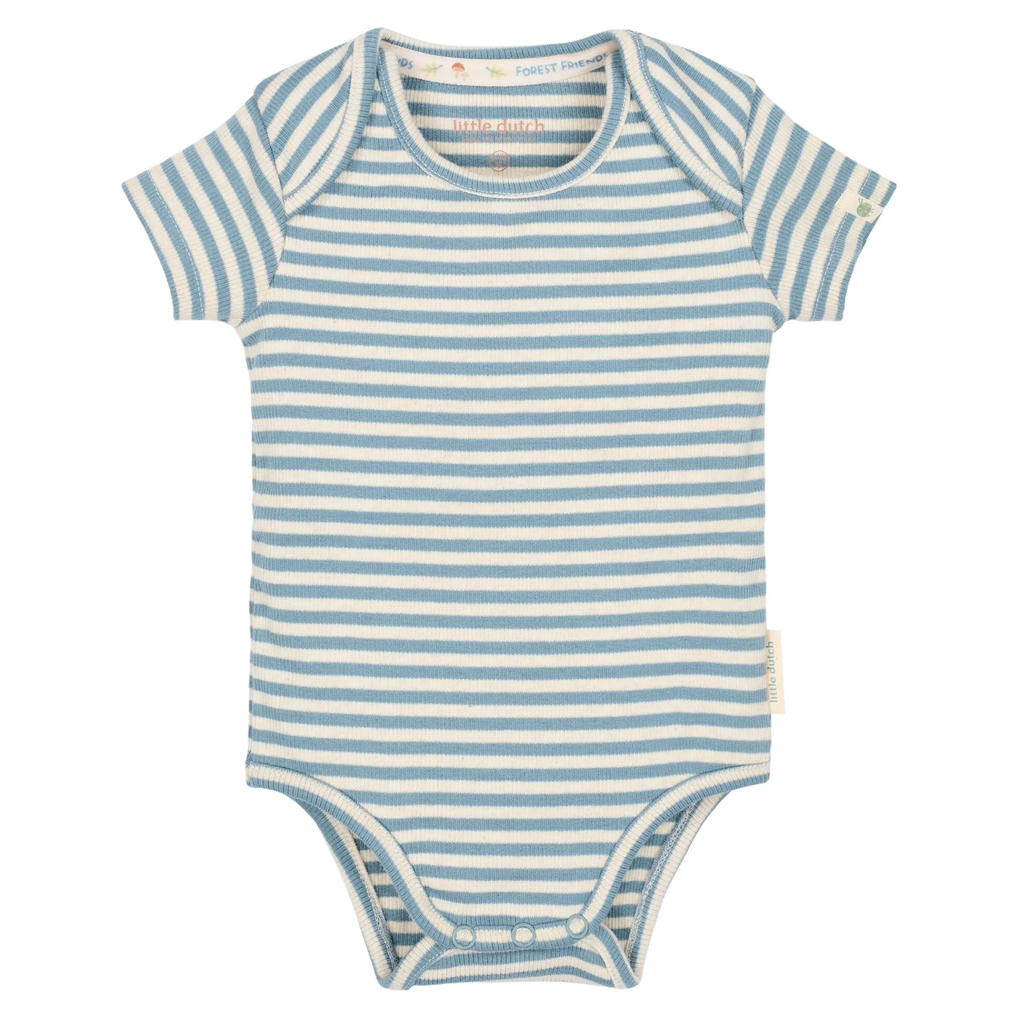 Little Dutch Striped short-sleeve romper - Blue Discount
