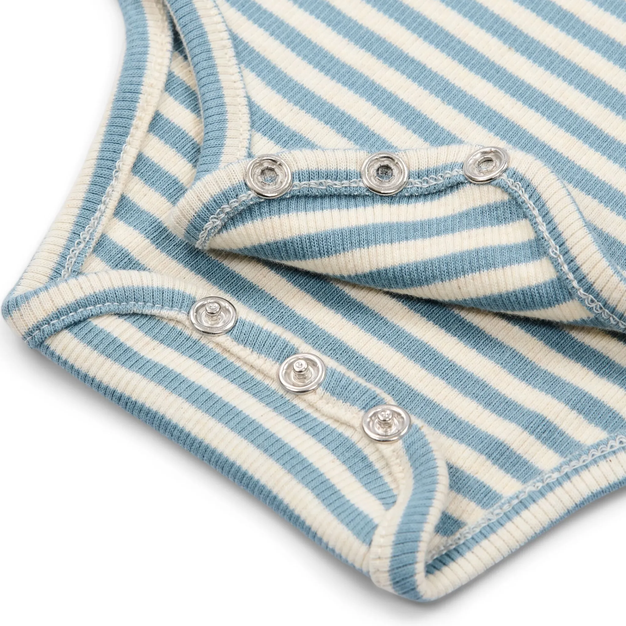 Little Dutch Striped short-sleeve romper - Blue Discount