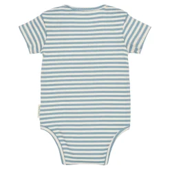 Little Dutch Striped short-sleeve romper - Blue Discount