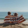 Little Dutch Swim Coll. 26 Beach towel Ocean world Brown stripe - 60cm X 120cm New