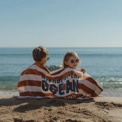 Little Dutch Swim Coll. 26 Beach towel Ocean world Brown stripe - 60cm X 120cm New