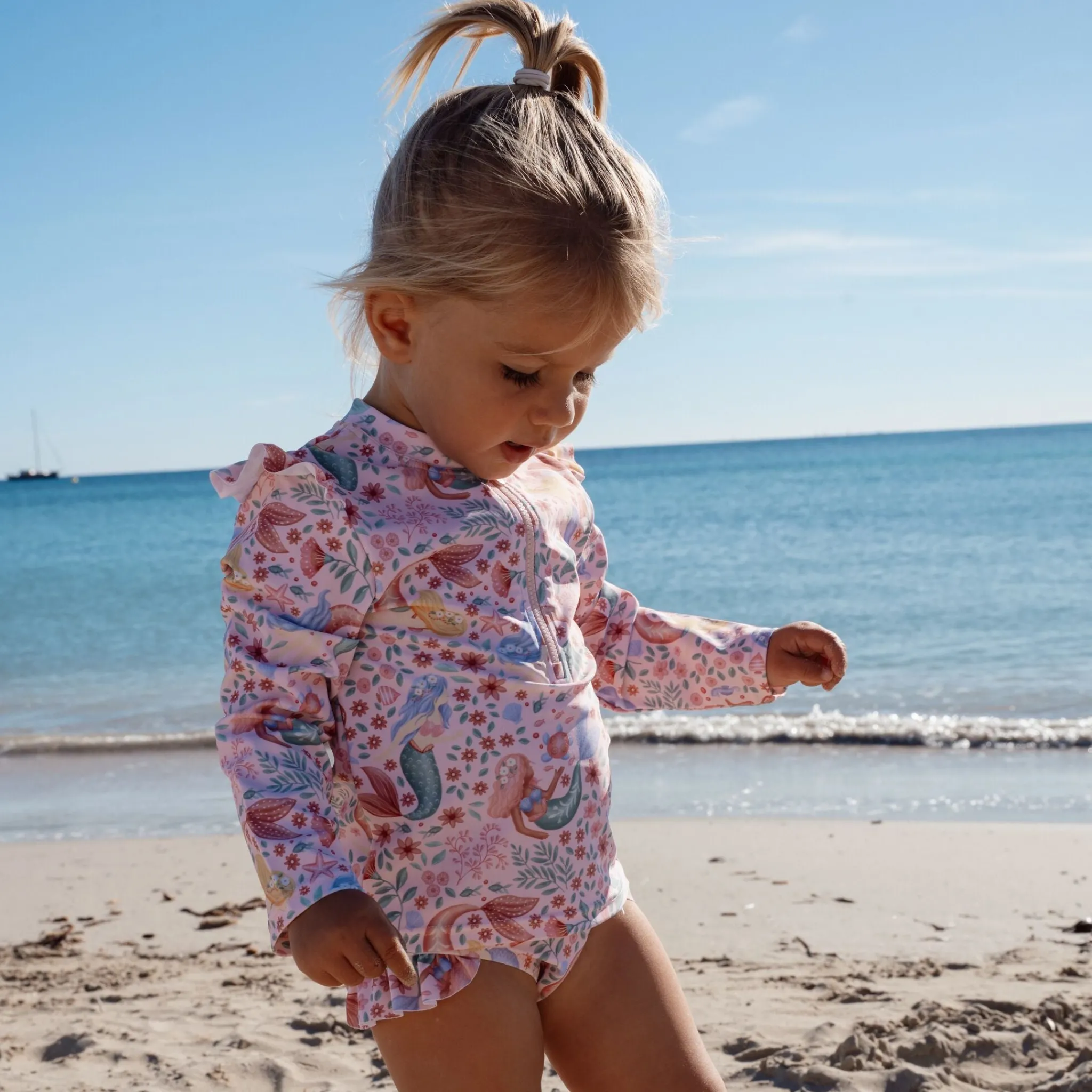 Little Dutch Swim set - UPF 40 - Pink - Mermaid print Online