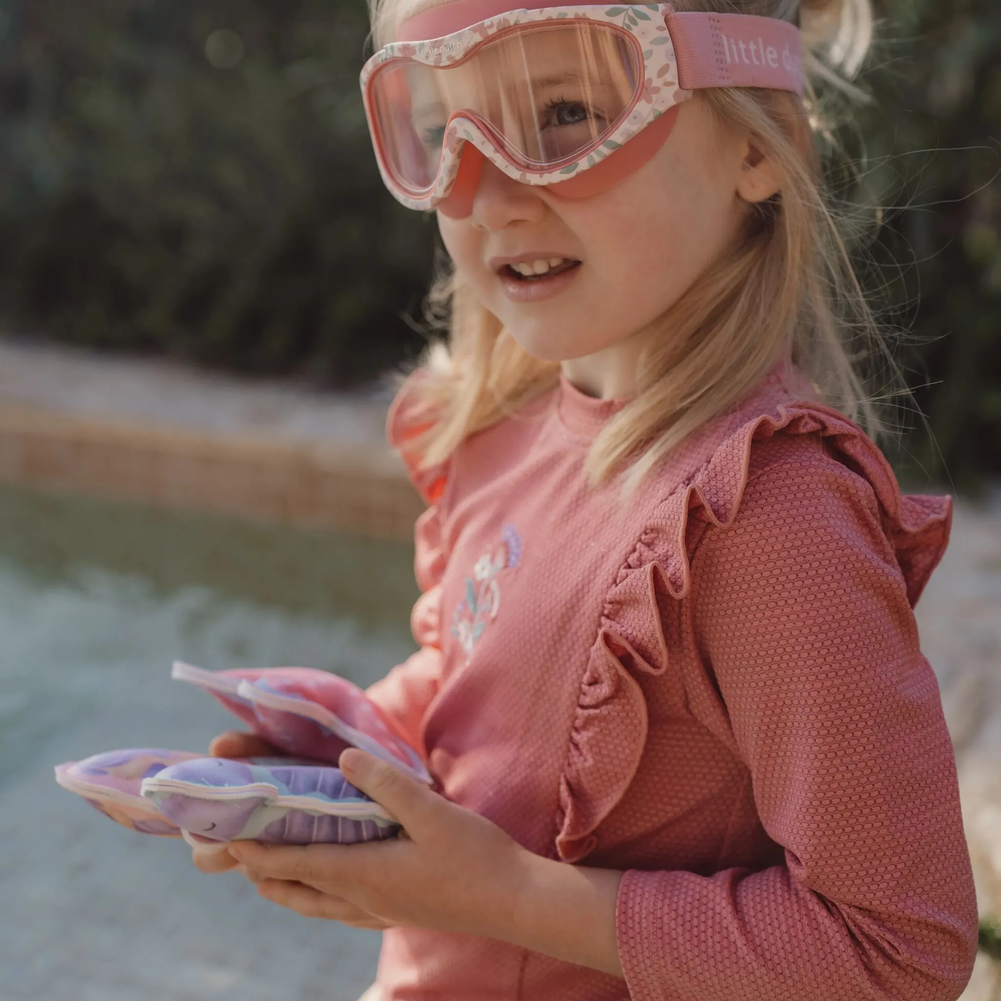 Little Dutch Swim shirt long sleeve - UPF 40 - Pink - Glitter