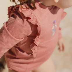 Little Dutch Swim shirt long sleeve - UPF 40 - Pink - Glitter