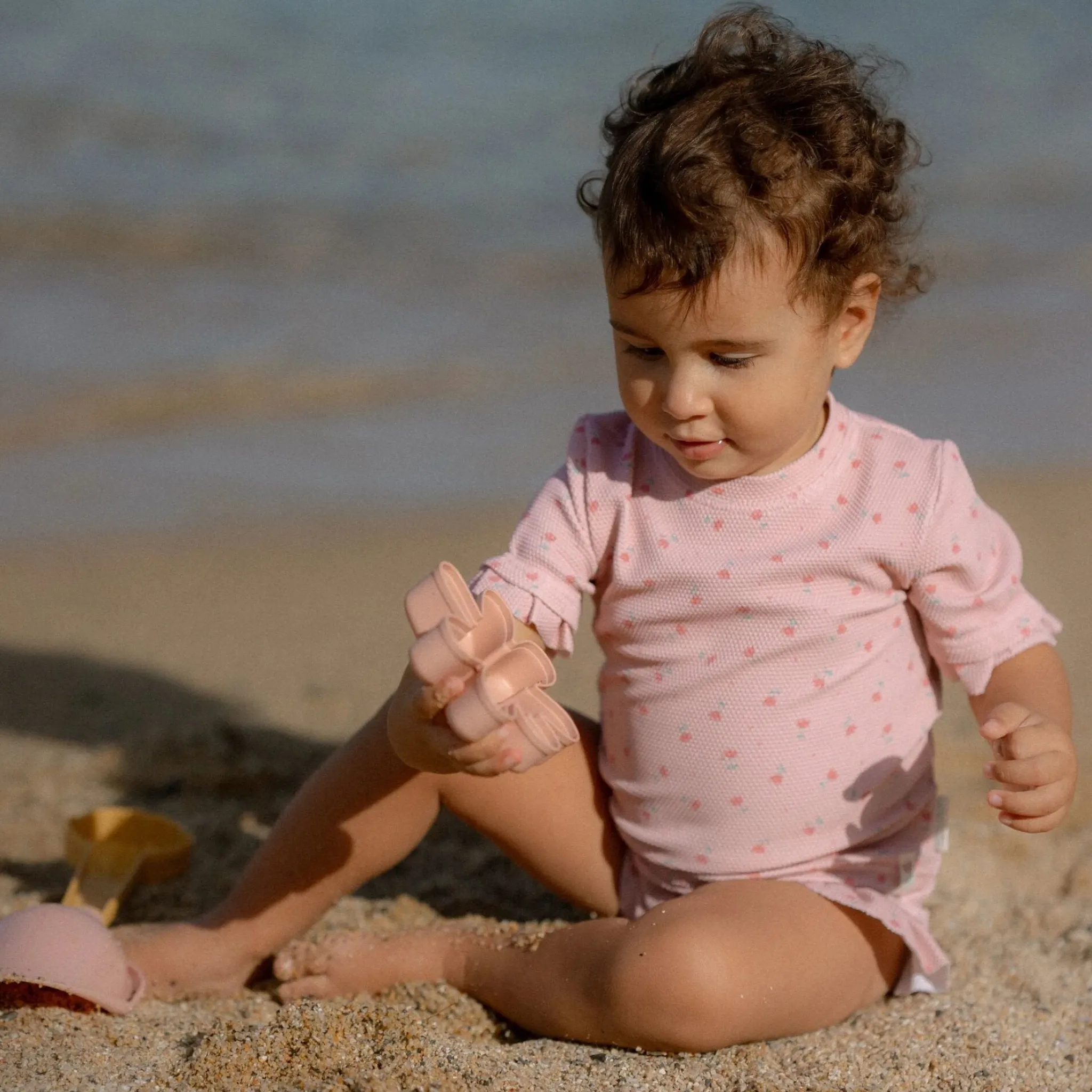 Little Dutch Swim shirt short sleeve - Light pink - Sunny Flowers Sale