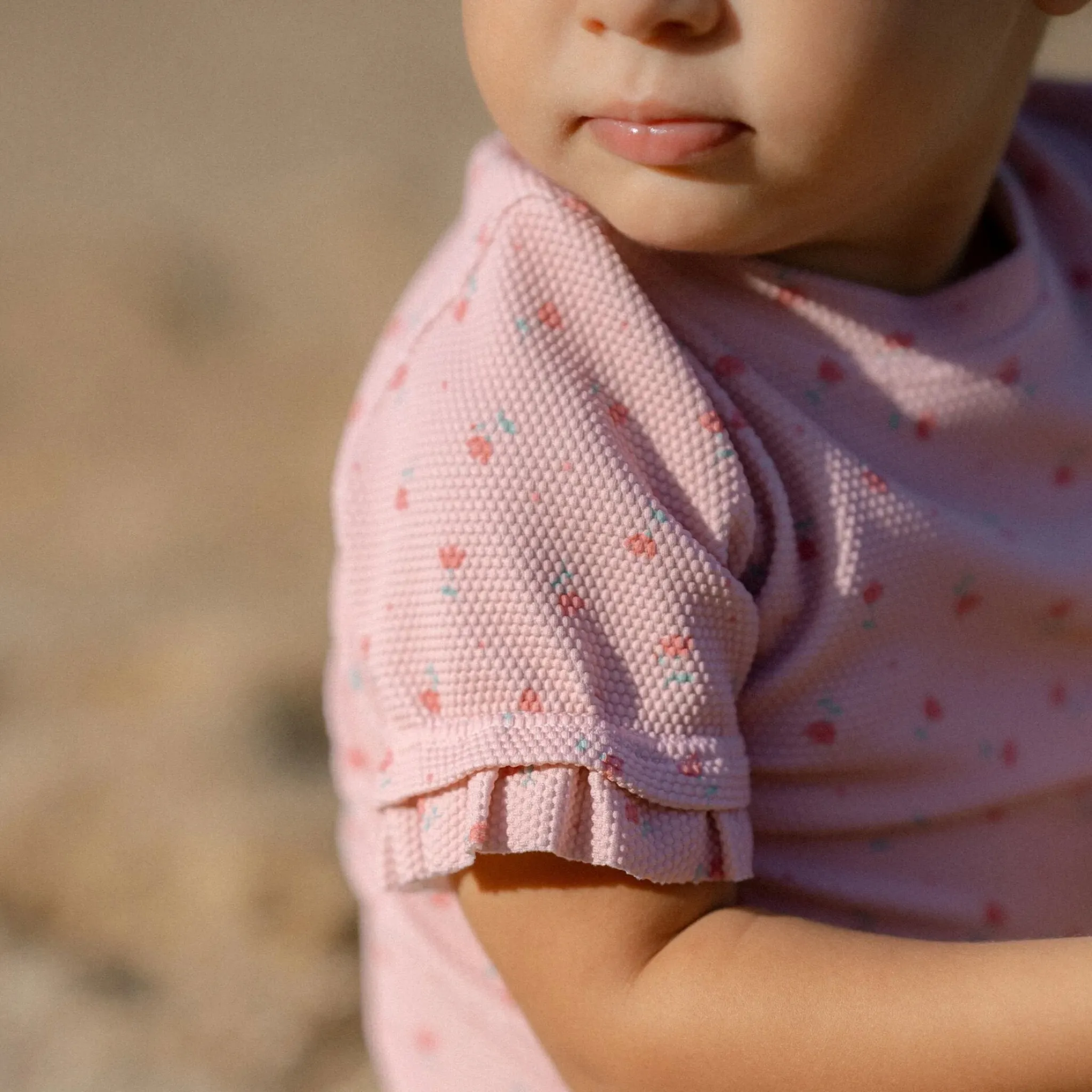Little Dutch Swim shirt short sleeve - Light pink - Sunny Flowers Sale
