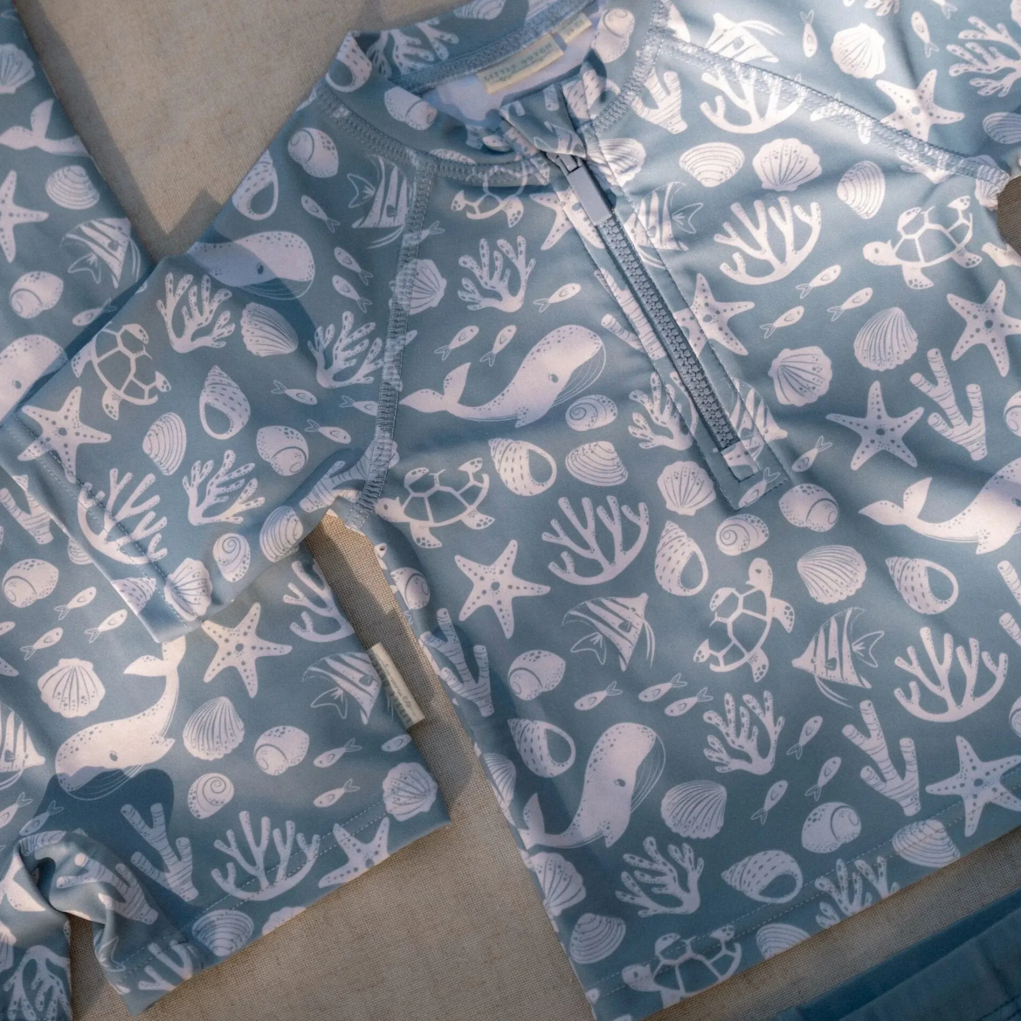 Little Dutch Swim shirt short sleeve - Light blue - Sea Life Online