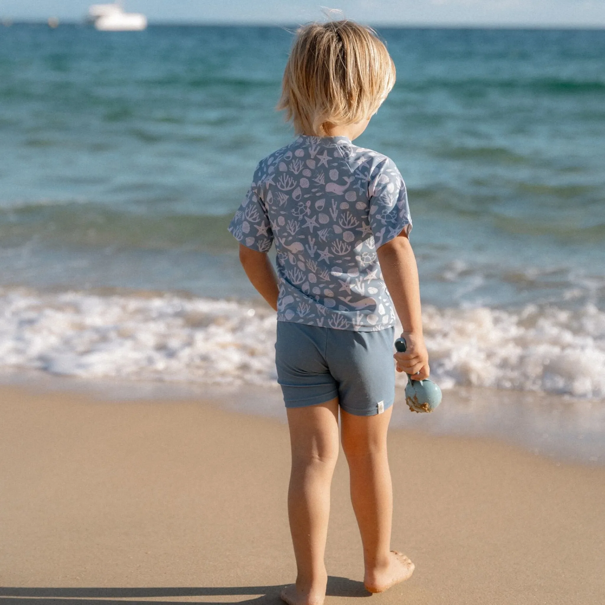 Little Dutch Swim shirt short sleeve - Light blue - Sea Life Online