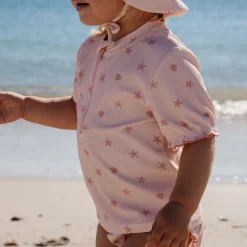 Little Dutch Swim shirt short sleeve - Pink - Shells Online