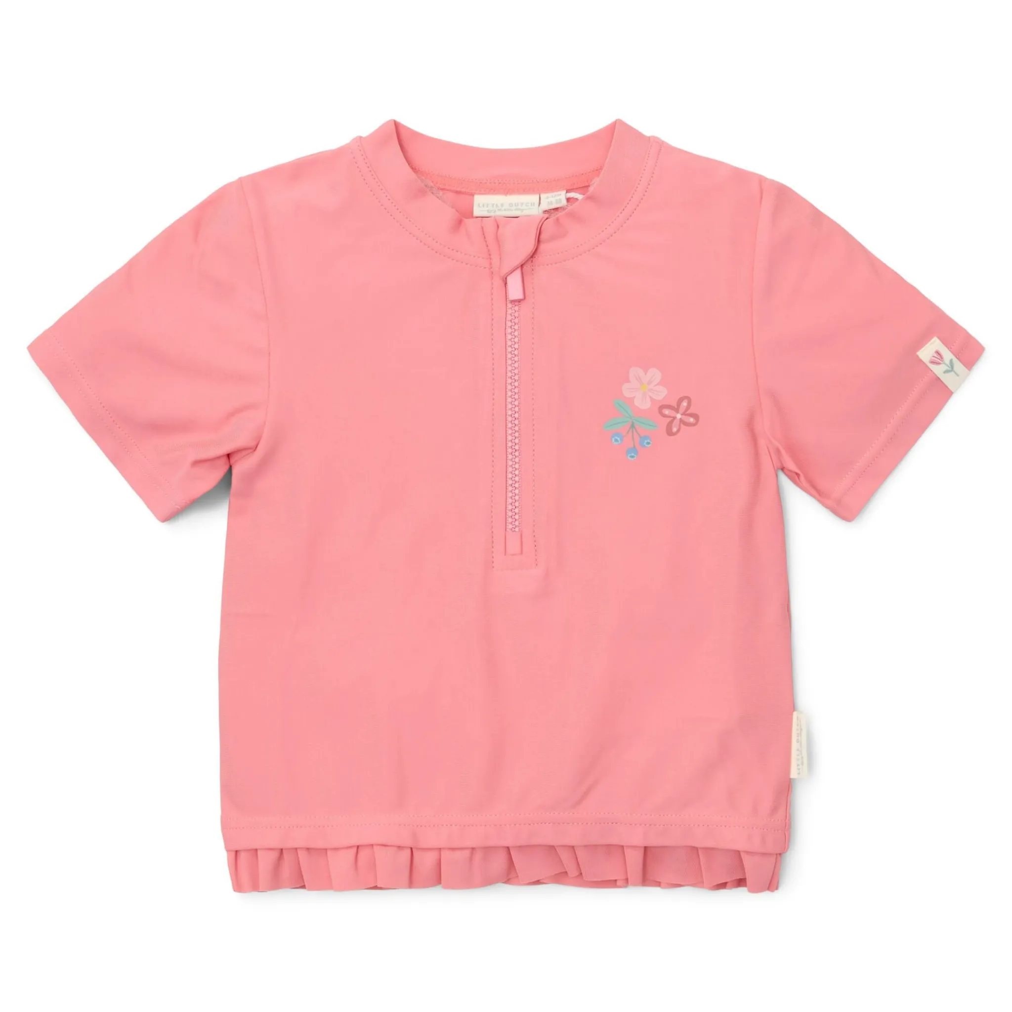 Little Dutch Swim shirt short sleeve - Pink - Sunny Flowers Best