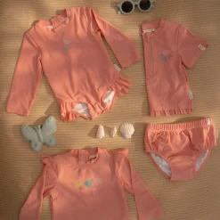 Little Dutch Swim shirt short sleeve - Pink - Sunny Flowers Best