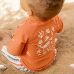 Little Dutch Swim shirt short sleeve - Red - Sea Life