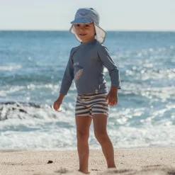 Little Dutch Swim Shorts - Blue - Ocean Blue Stripes Outlet