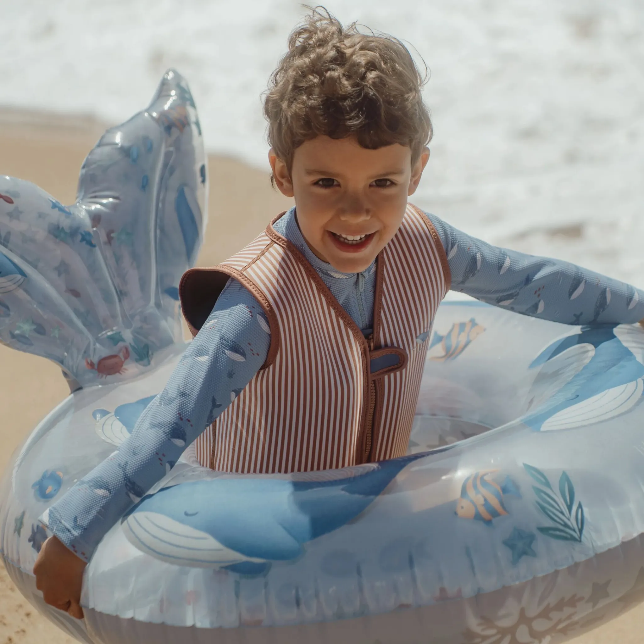Little Dutch Swimsuit long sleeve - UPF 40 - Blue - Ocean Splash Best