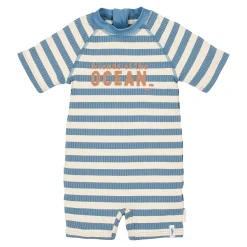 Little Dutch Swimsuit short sleeve - Blue - Ocean Blue Stripes Outlet
