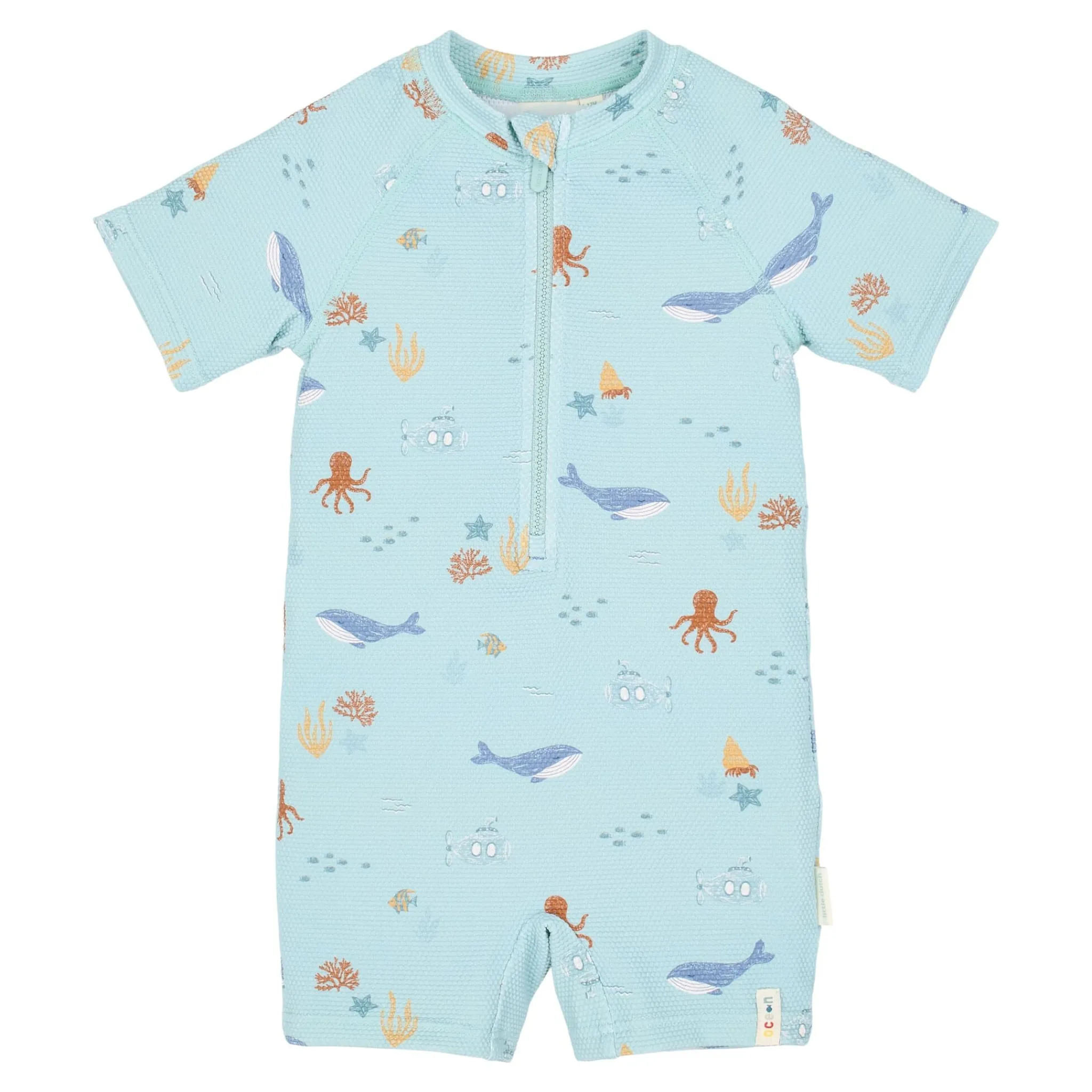 Little Dutch Swimsuit short sleeve - Green - Ocean Friends Online