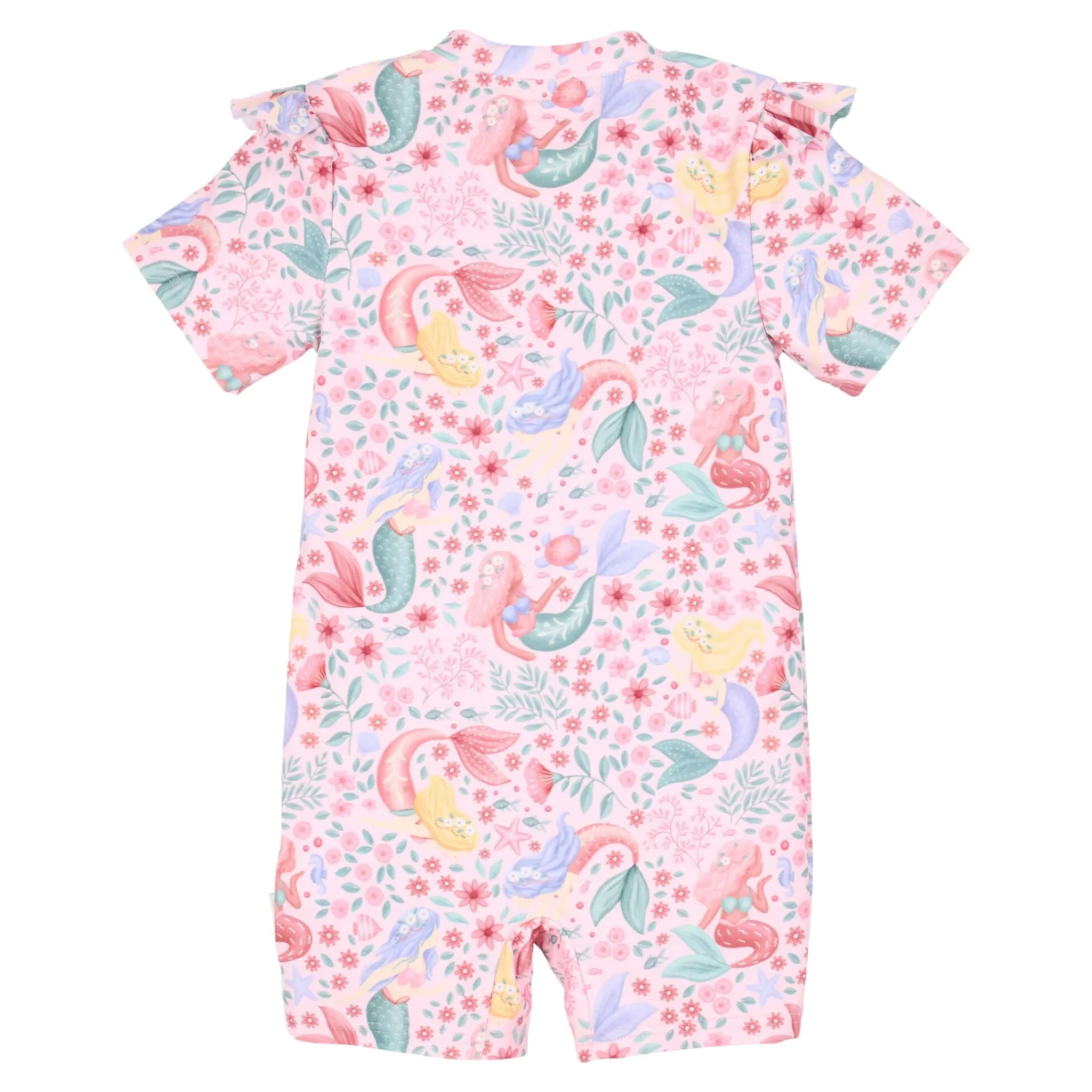Little Dutch Swimsuit short sleeve - Pink - Mermaid print Hot