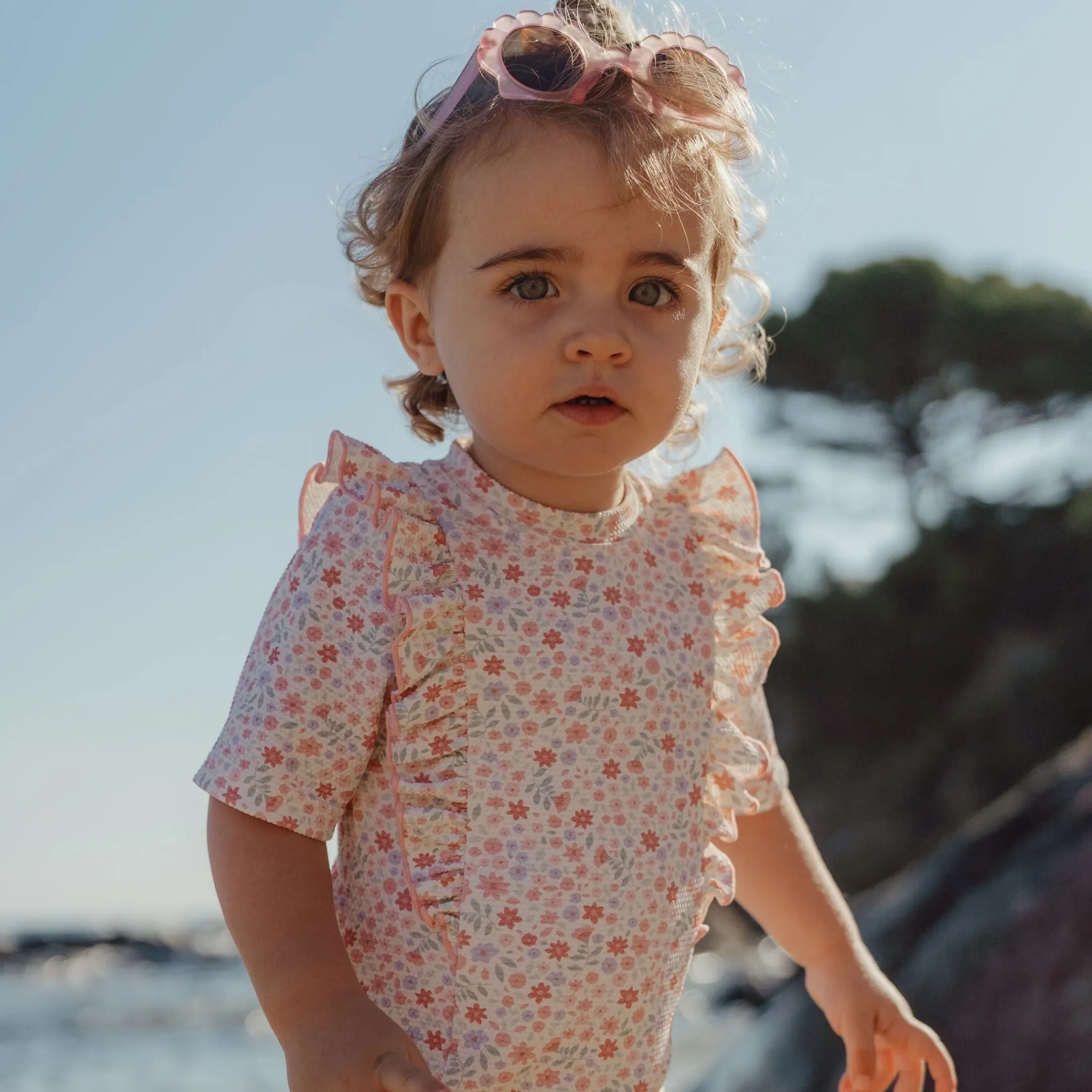 Little Dutch Swimsuit short sleeves - Floral print