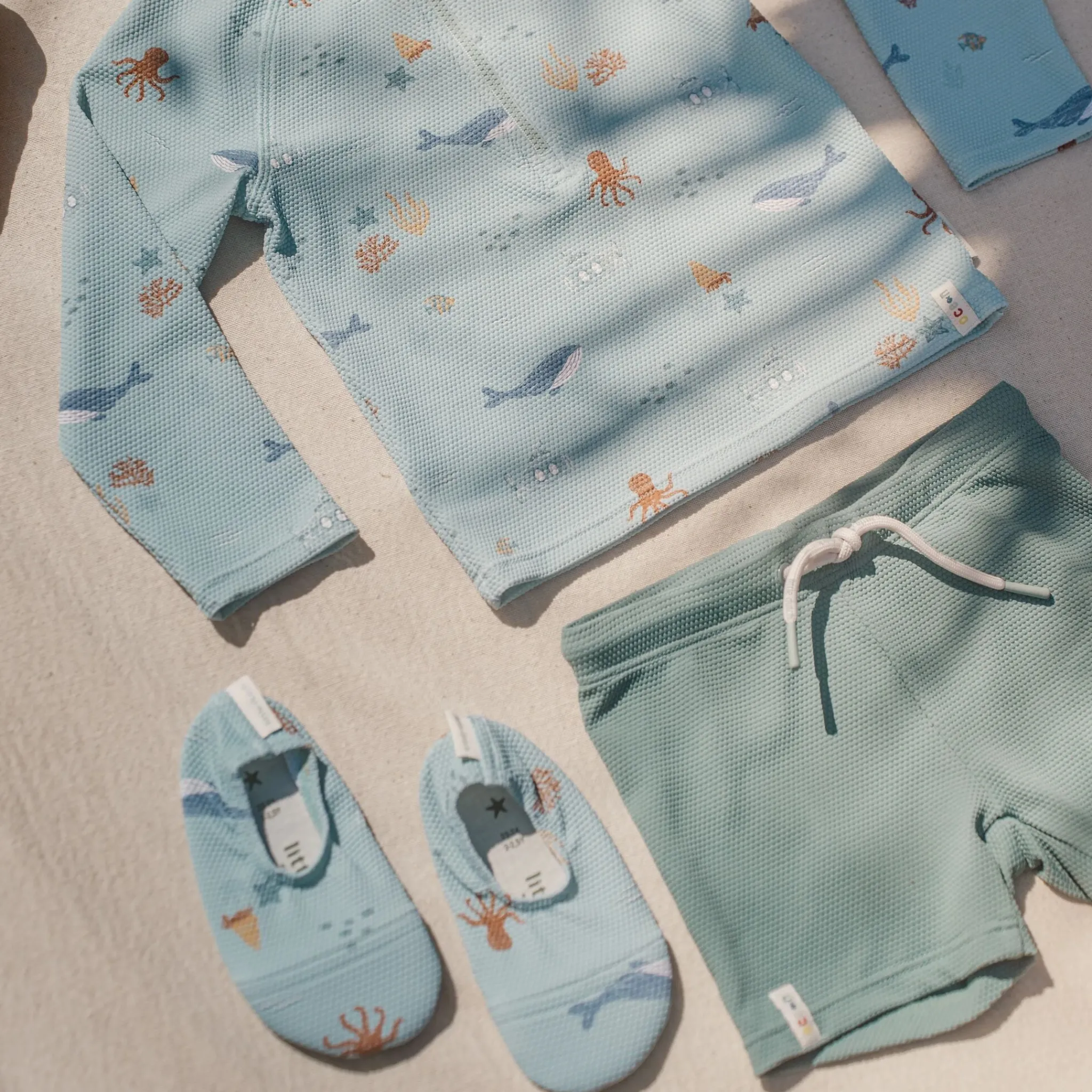 Little Dutch Swim trunks - Green - Waffle texture Best