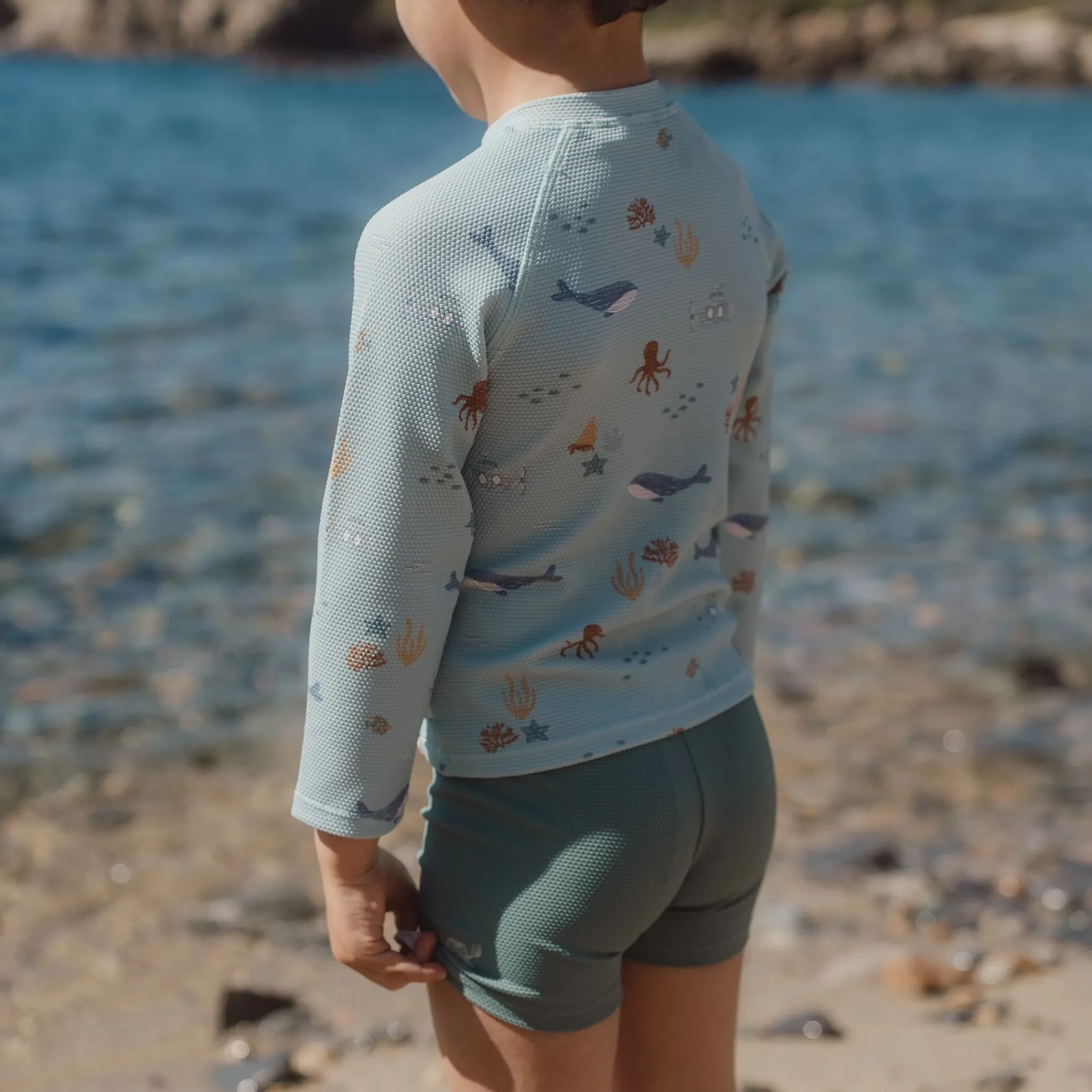 Little Dutch Swim trunks - Green - Waffle texture Best